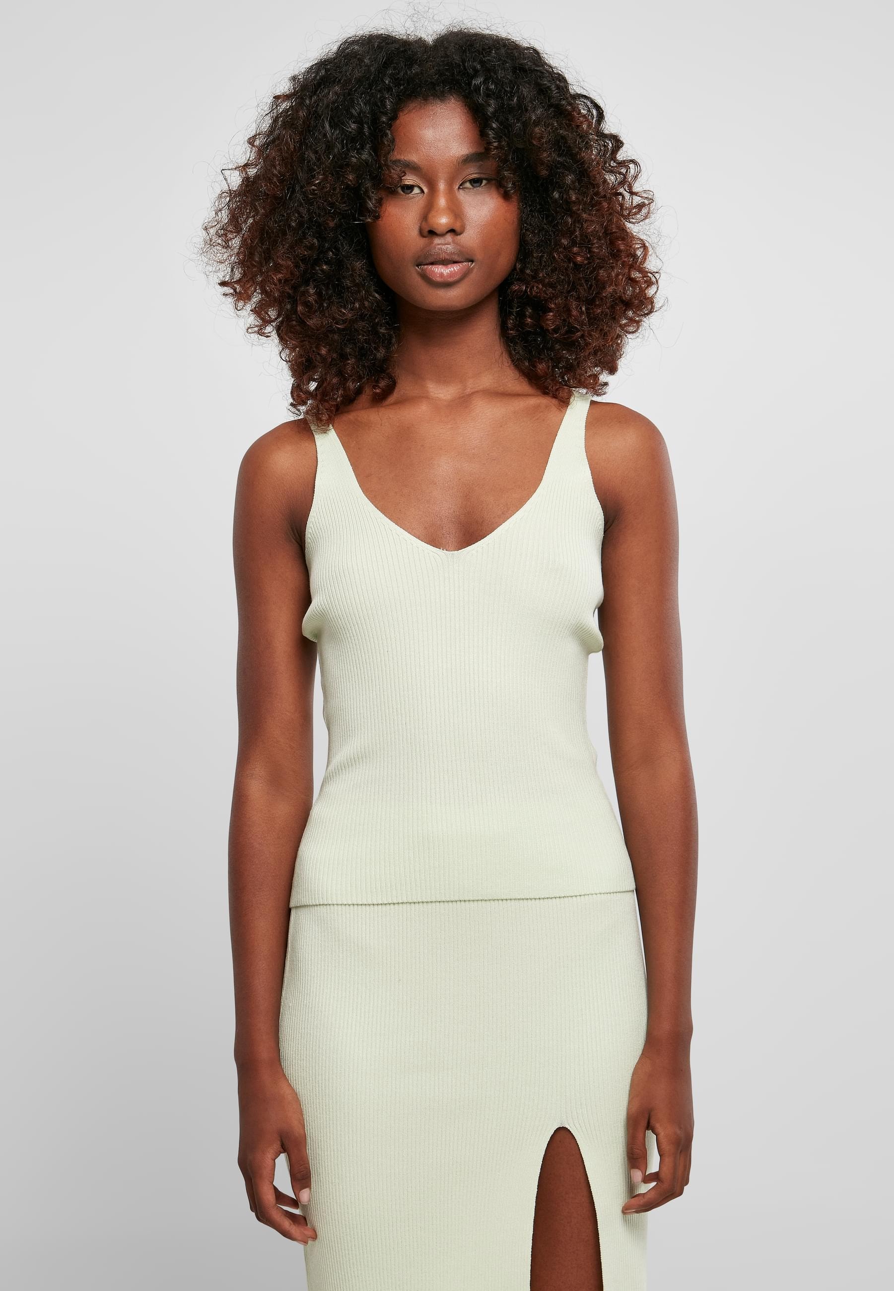 URBAN CLASSICS Muskelshirt »Urban Classics Damen Ladies Rib Knit Top«, (1 tlg.)