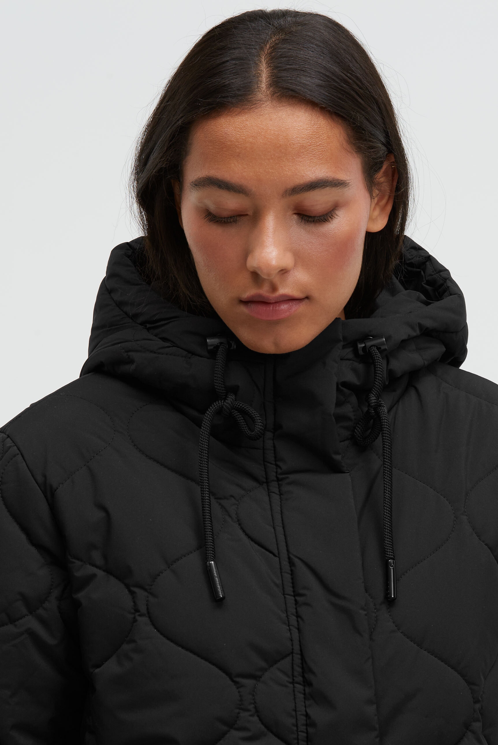 Harlem Soul Steppjacke mit Kapuze mit seitlichen Reißverschlüssen am Saum