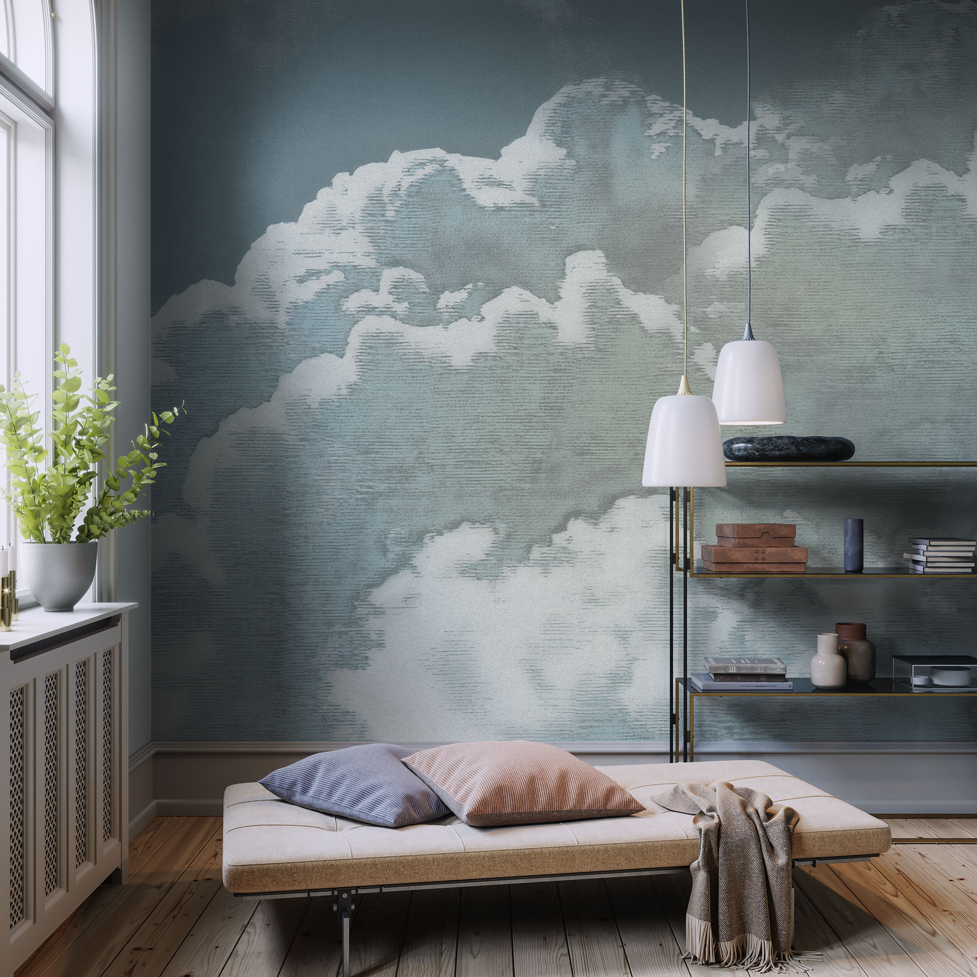 Komar 1100000002199 "Komar Vlies Fototapete - Vintage Clouds - Größe 250 x 250 cm" bedruckt glatt