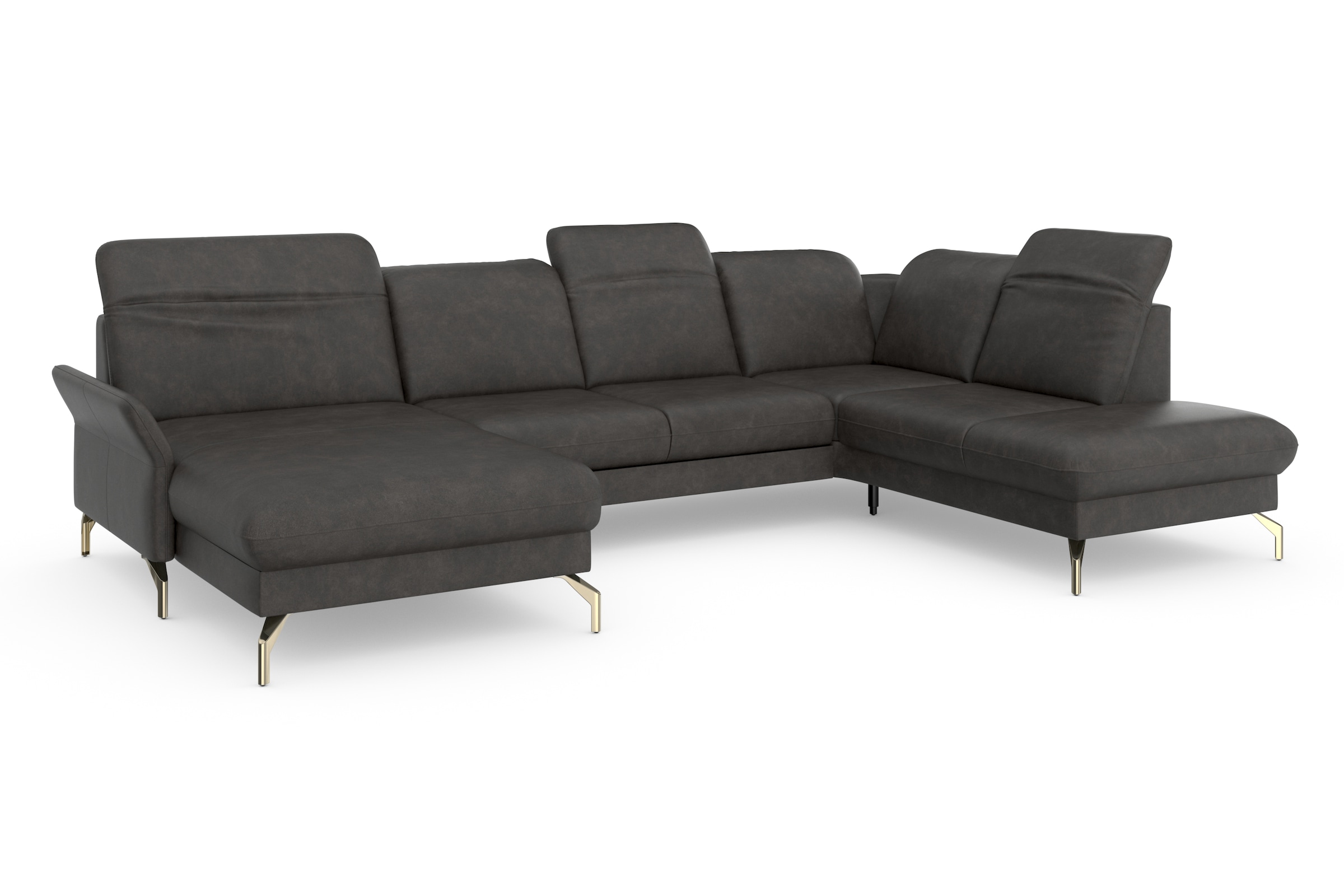 sit&more Wohnlandschaft »Fashion U-Form«, wahlweise mit Kopfteilverstellung, Vorziehsitz, motorisch, Nickelfüße