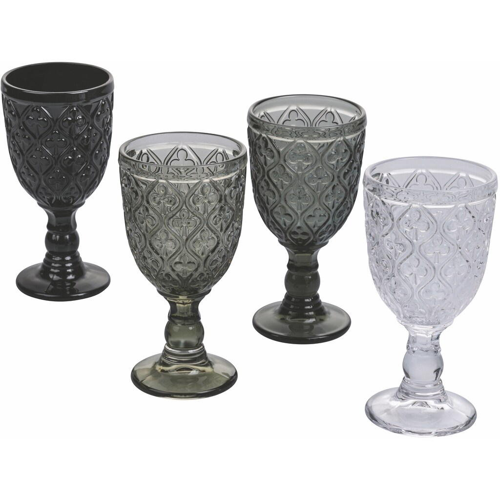 Villa d'Este Weinglas »Marrakesch Stones«, (Set, 4 tlg.), Gläser-Set, 4-teilig, Inhalt 280 ml