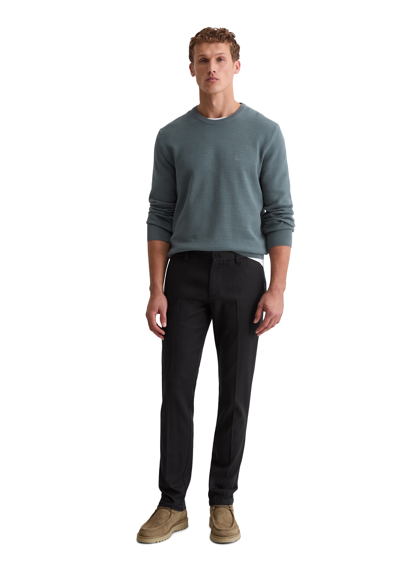 Marc O'Polo Rundhalspullover »aus Bio-Baumwoll-Piqué«