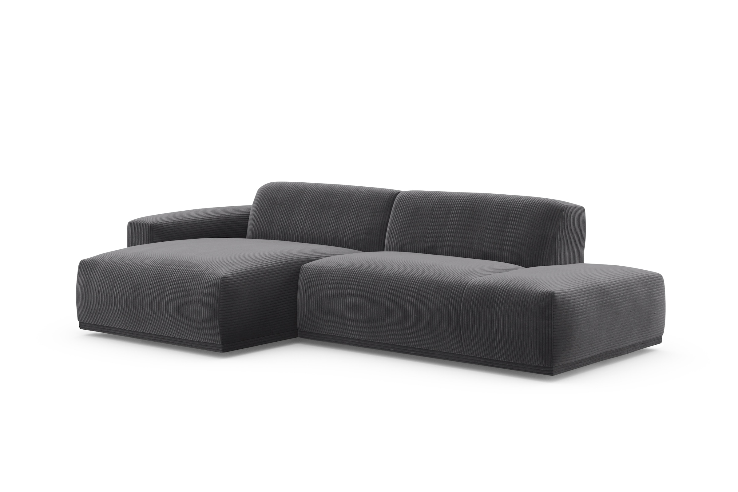 TRENDMANUFAKTUR Ecksofa Braga, aus 2 Teilen, moderner Cord-Stoff