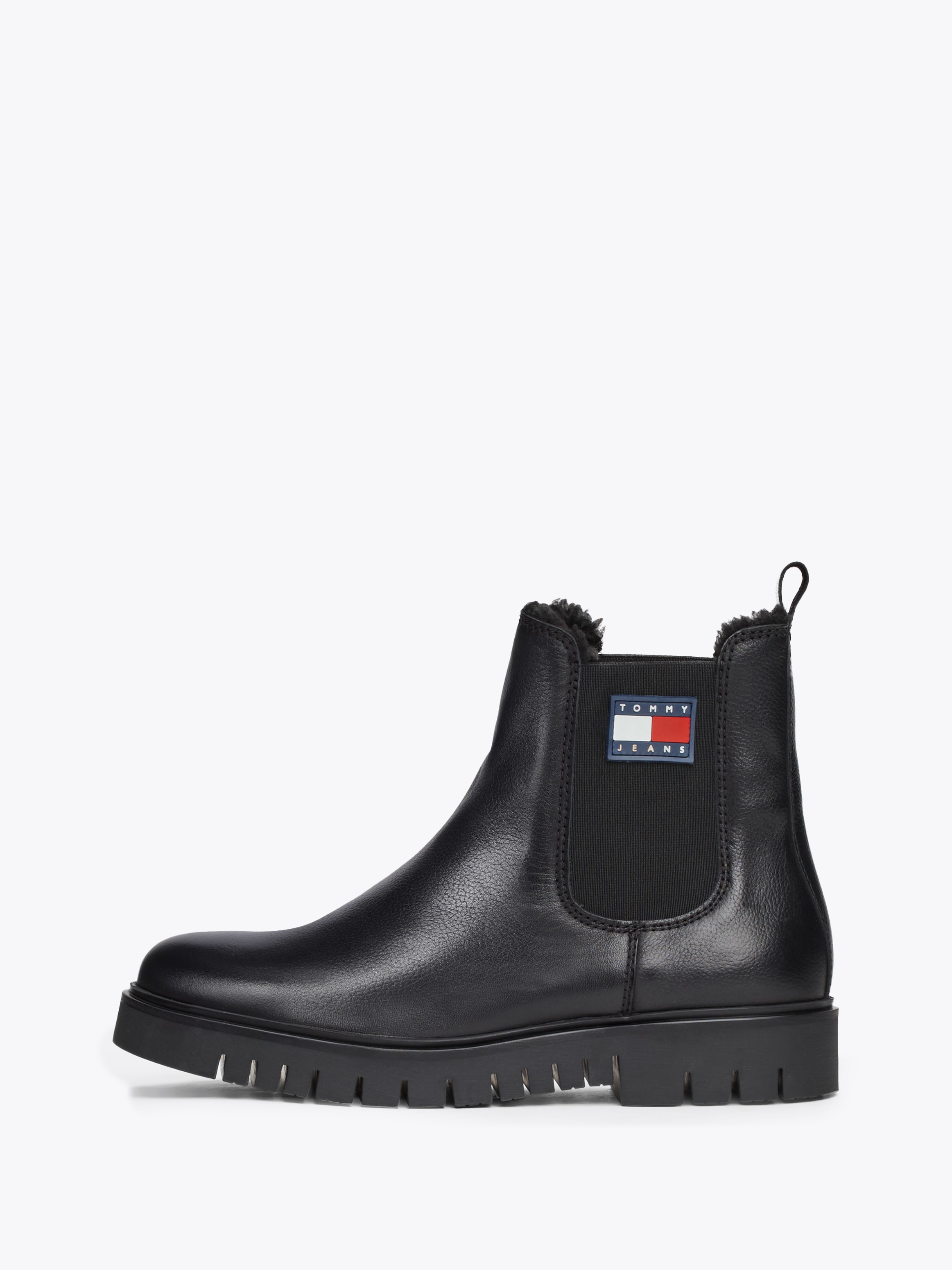 Tommy Jeans Winterboots »TJW CHELSEA BOOT WL«, Blockabsatz, Plateau, Chelseaboots, Schlupfschuh mit seitlichem Logo