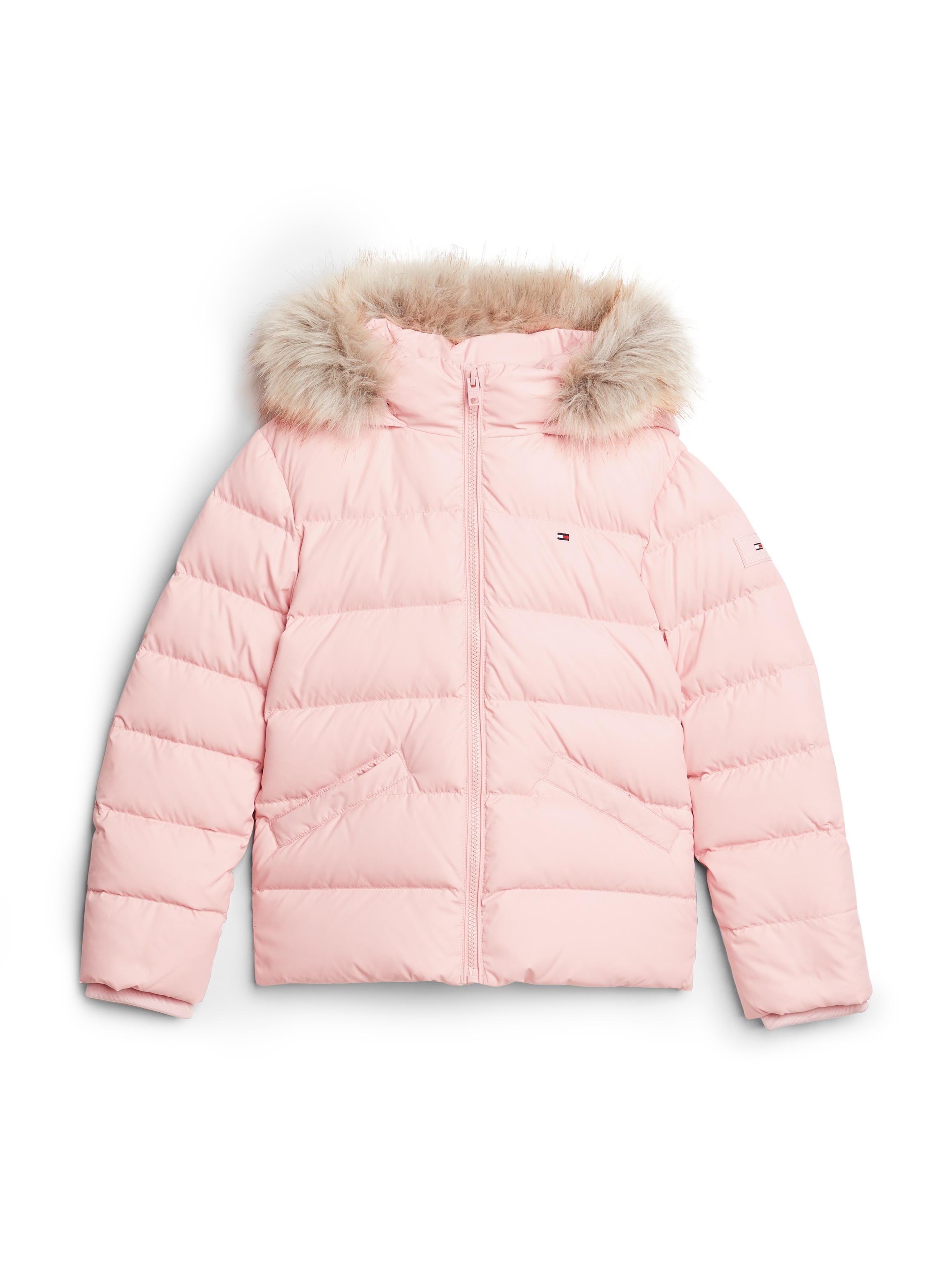 Tommy Hilfiger Steppjacke »ESSENTIAL FUR HOOD JACKET«, mit Kapuze, mit Fellimitat an der Kapuze