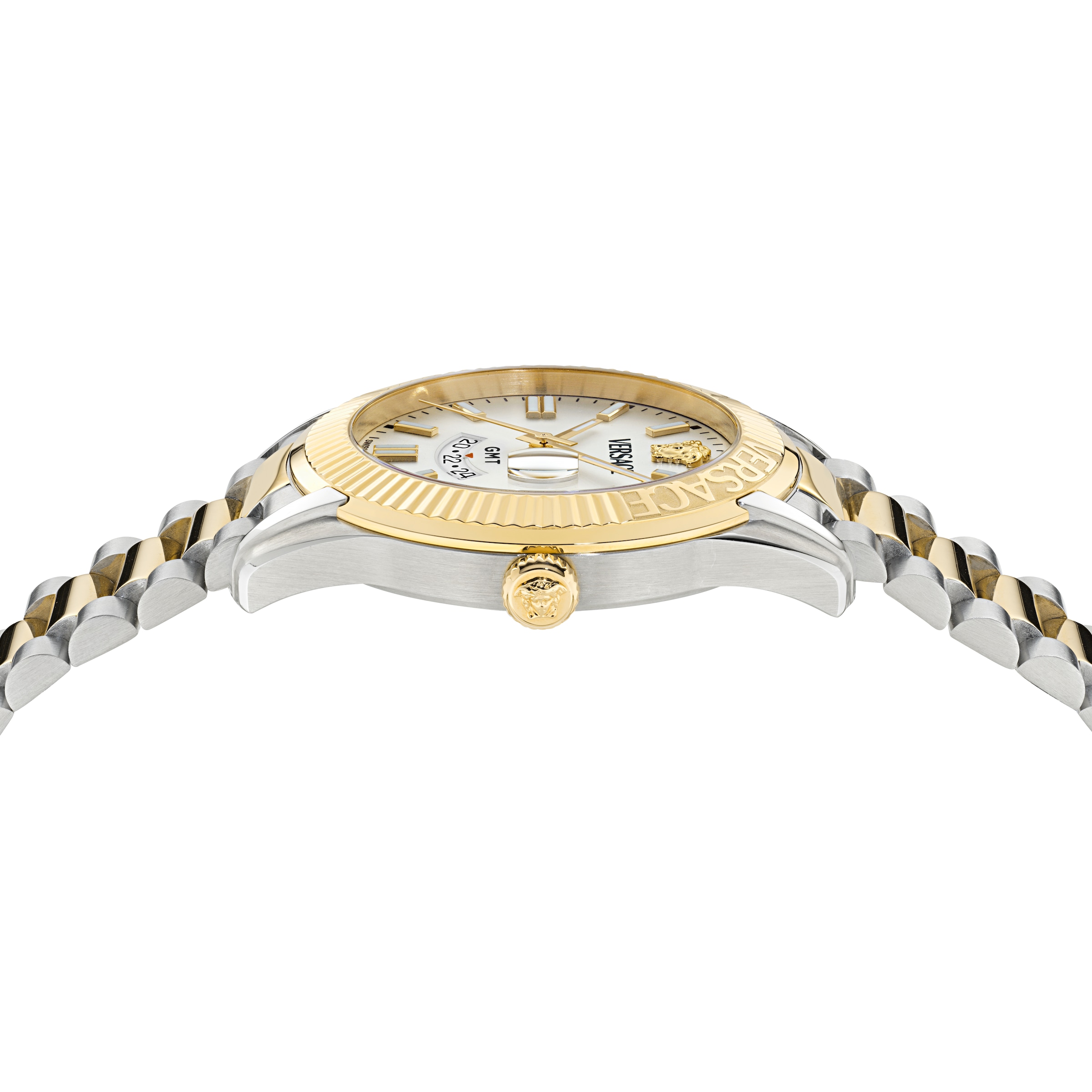 Versace Quarzuhr »APODIS« Armbanduhr, Herrenuhr, Swiss Made, Edelstahlarmband, analog, GMT