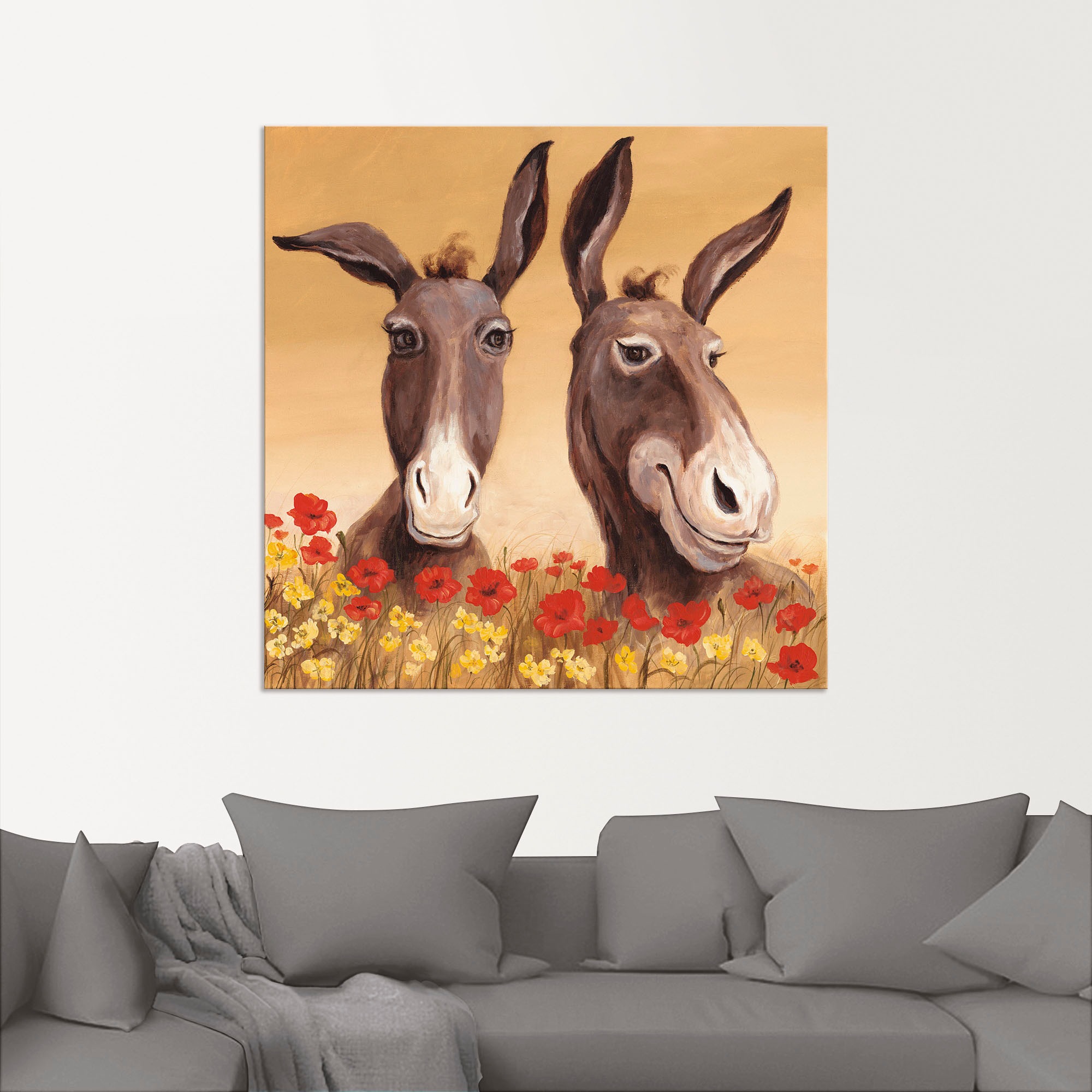 Artland Wandbild "Esel" Haustiere 1 Stk. tlg. als Alubild, Outdoorbild, Lei günstig online kaufen