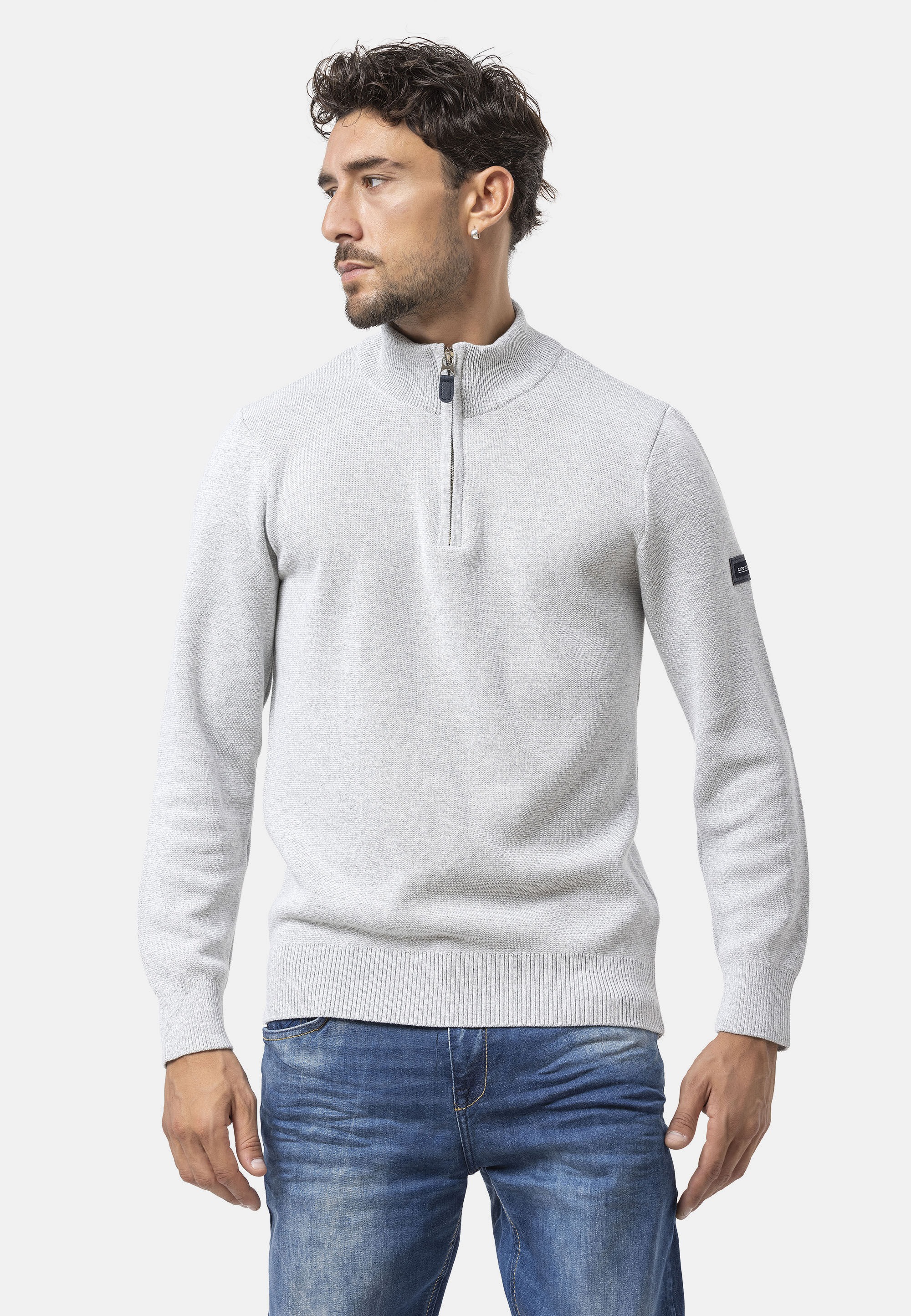 Cipo & Baxx Strickpullover »CP290« 1 Stk. aus reiner Baumwolle