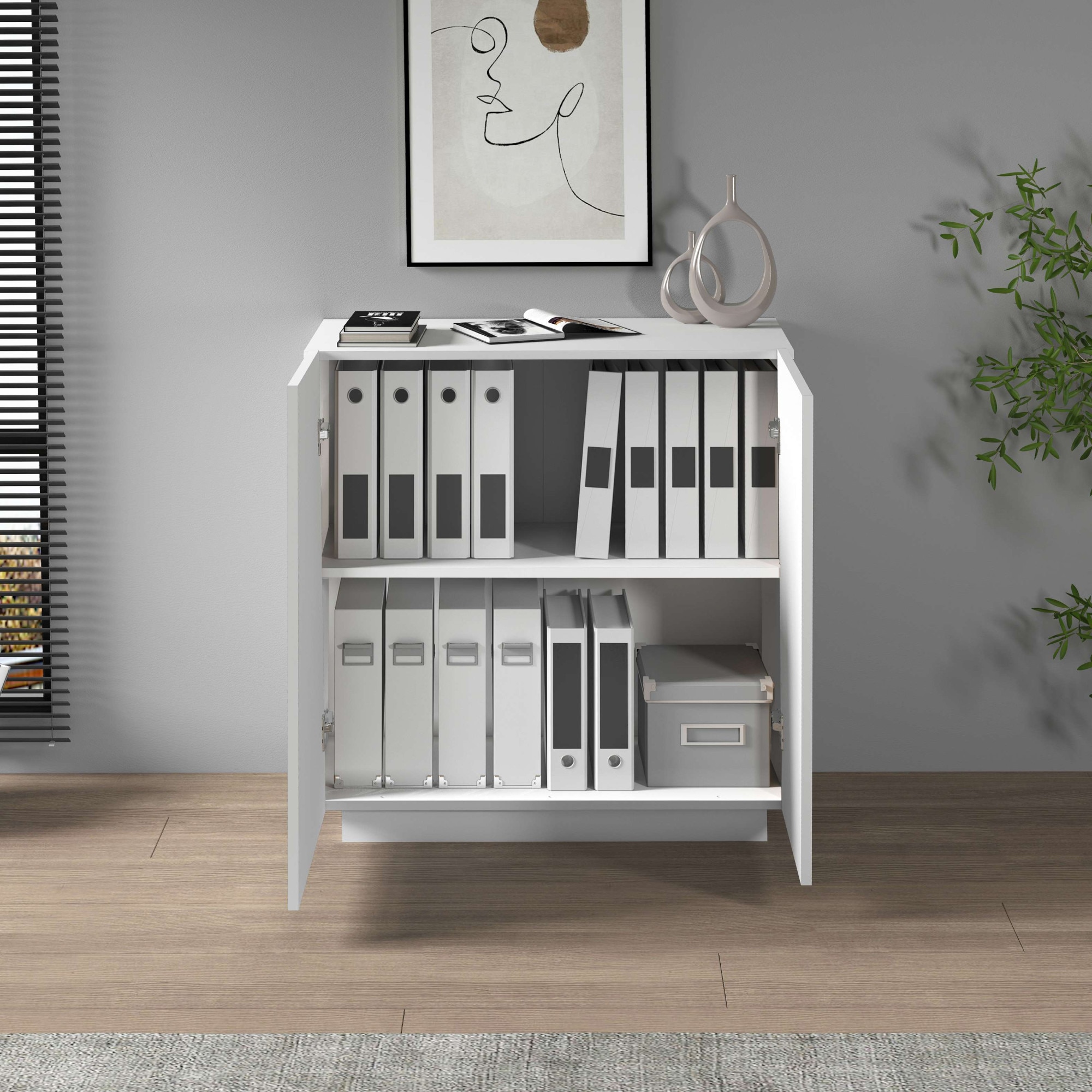 INOSIGN Aktenschrank »Essential, Mehrzweckschrank, Büroschrank mit 2 Türen«, & verstellbaren Einlegeböden, Höhe 86 oder 166 cm, Made in Italy