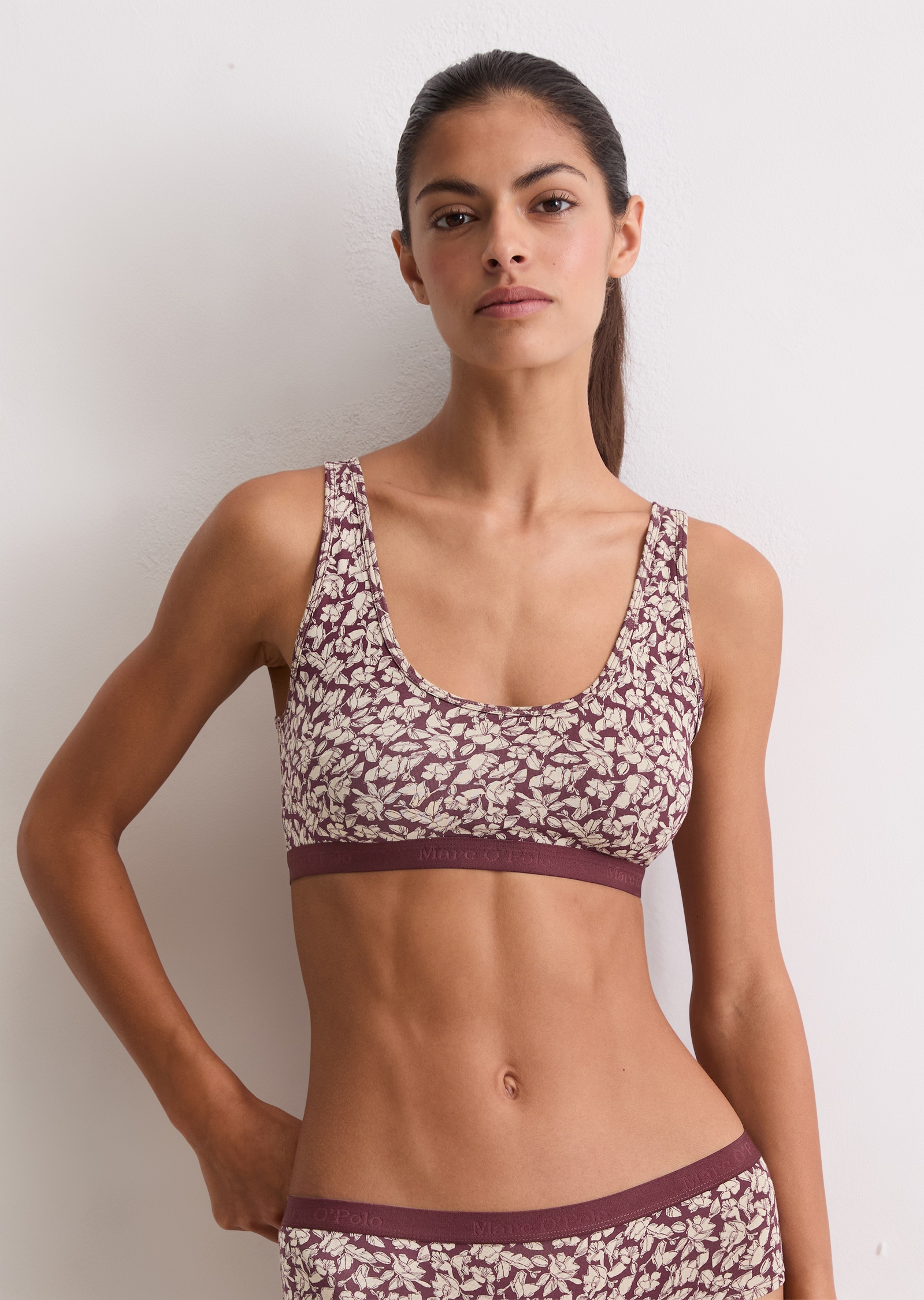 Marc O'Polo Bralette »Essentials«, tiefer Rundhals-Ausschnitt, elastisch, ohne Bügel, Baumwollmix