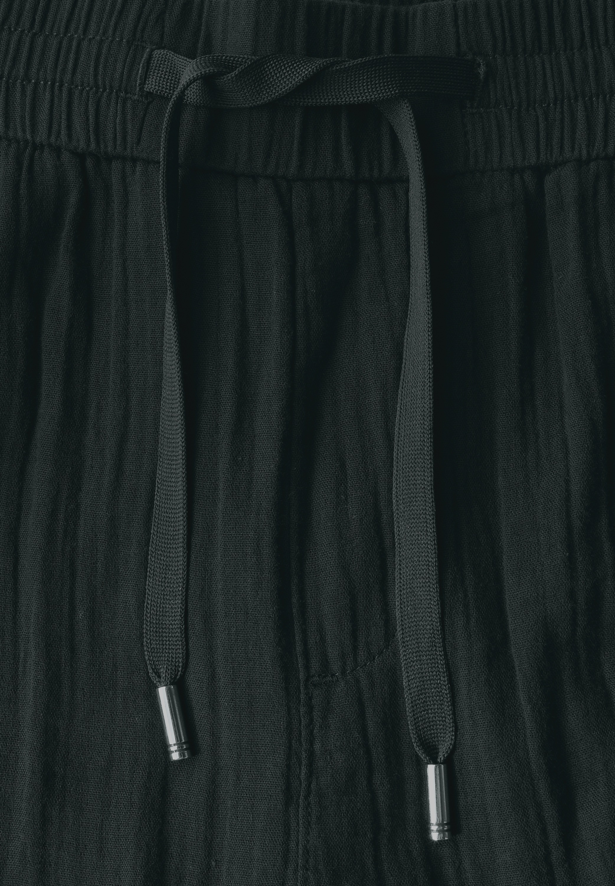 STREET ONE Stoffhose, Sommerhose mit elastischem Bund und Tunnelzug, im Musselin-Look