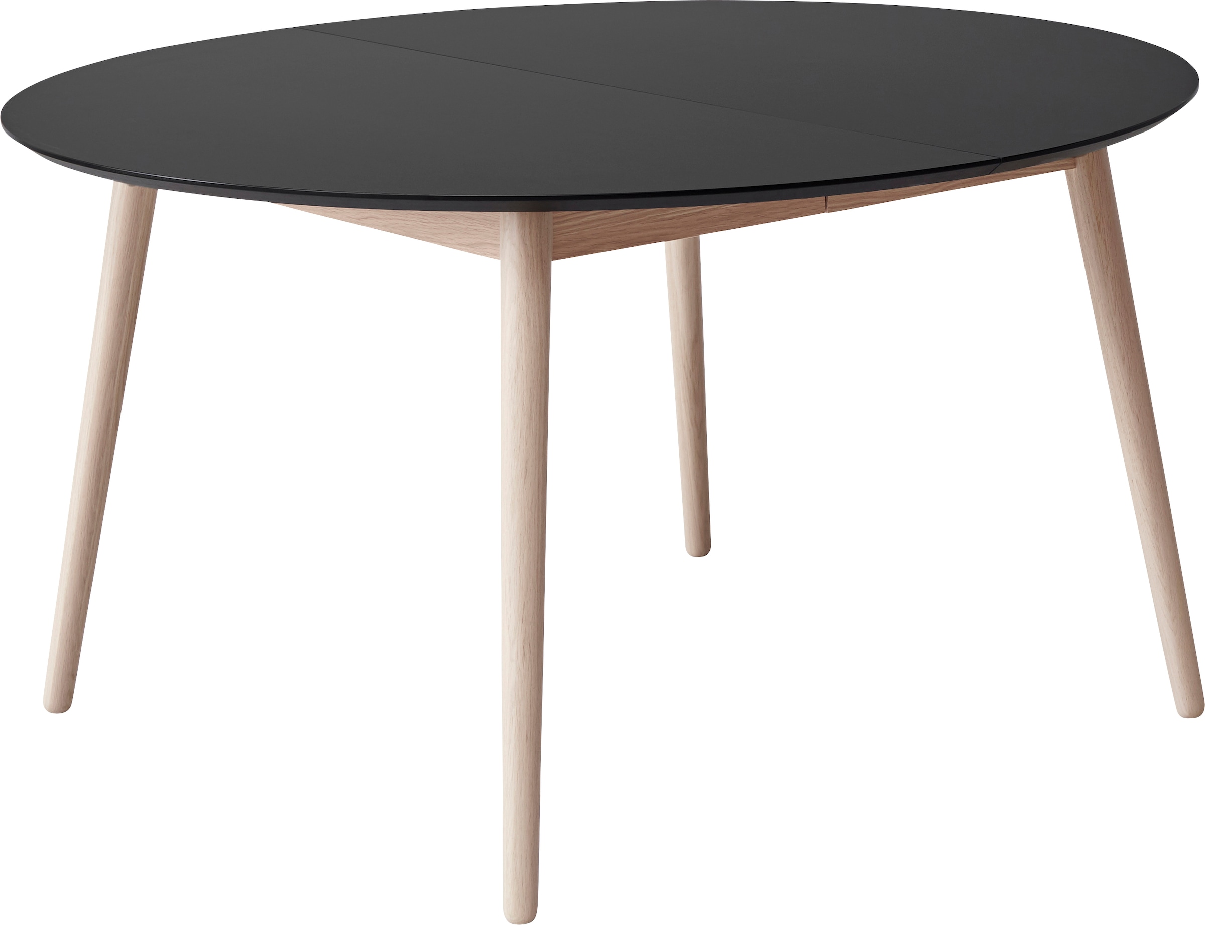 Hammel Furniture Esstisch »Meza Designtisch mit Auszugsfunktion und 2 Einlegeplatten«, Ø135(231) cm, runde Tischplatte aus MDF/Laminat, Massivholzgestell