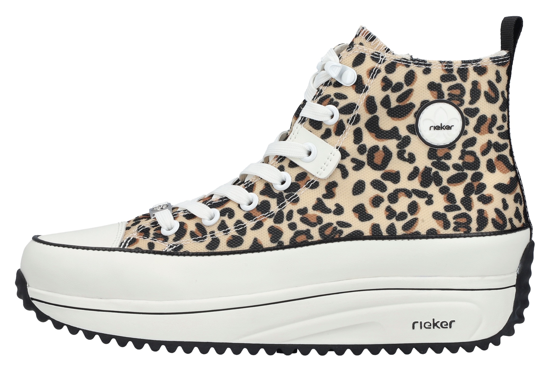 Rieker Sneaker, Plateau, High Top-Sneaker, Schnürschuh in veganer Verarbeitung
