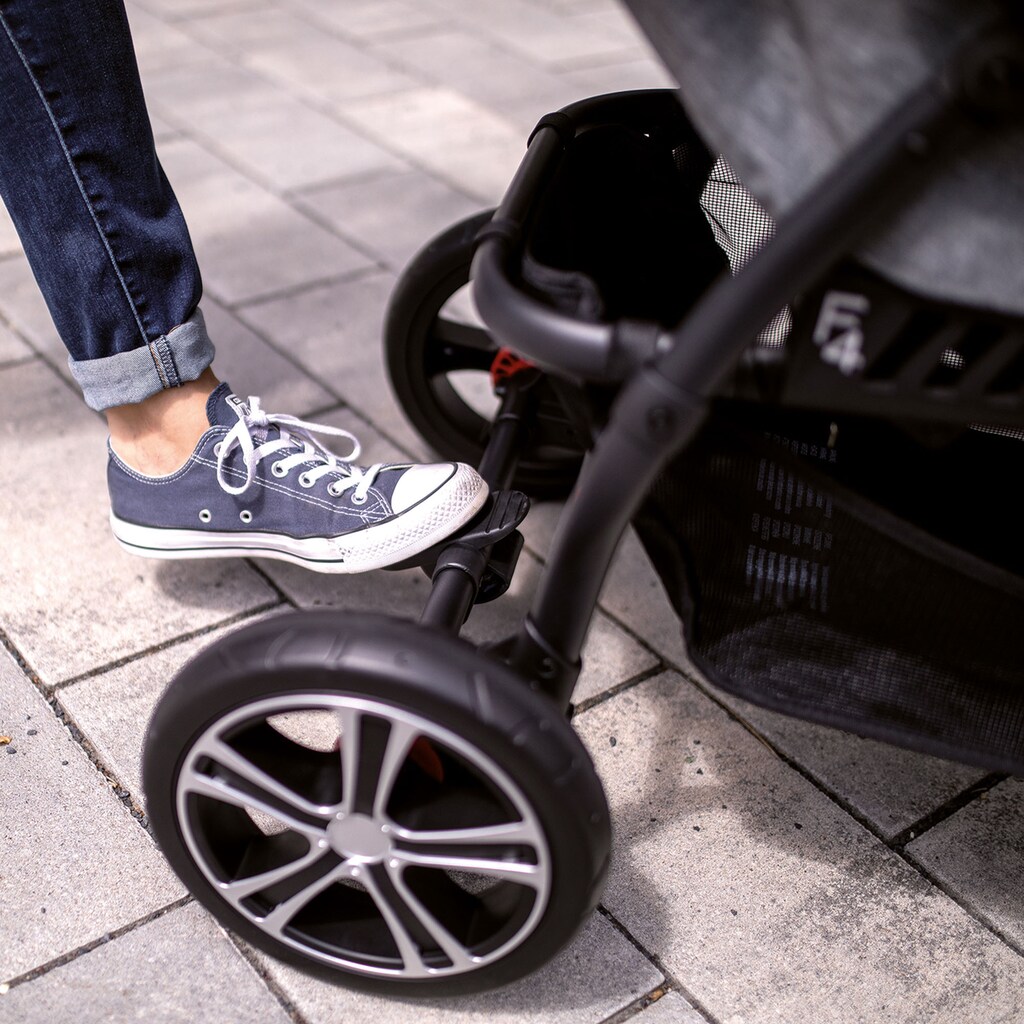 Gesslein Kombi-Kinderwagen »F4 Air+, schwarz/tabak, granitgrau/petrol Tupfen«