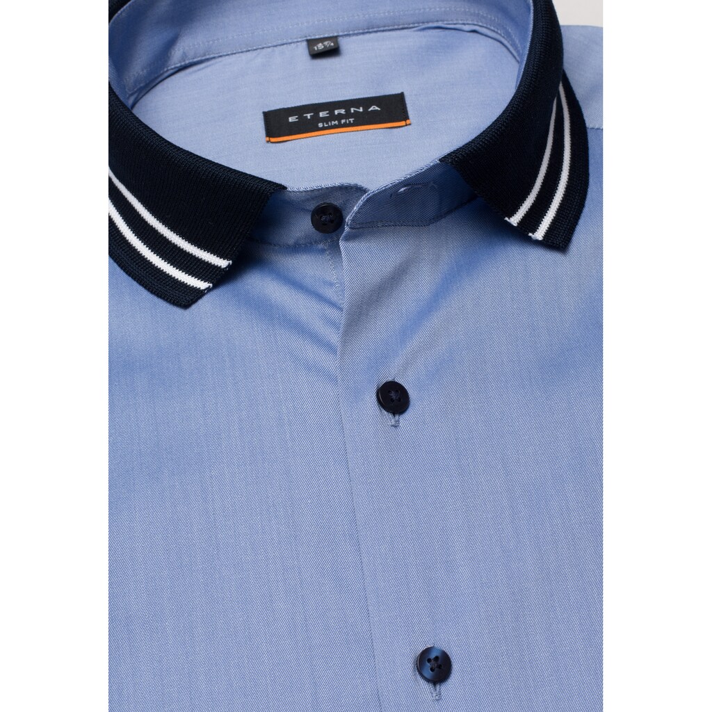 Herrenmode Businessmode Eterna Langarmhemd »SLIM FIT« mittelblau Herrenmode Businessmode Eterna Langarmhemd »SLIM FIT« mittelblau