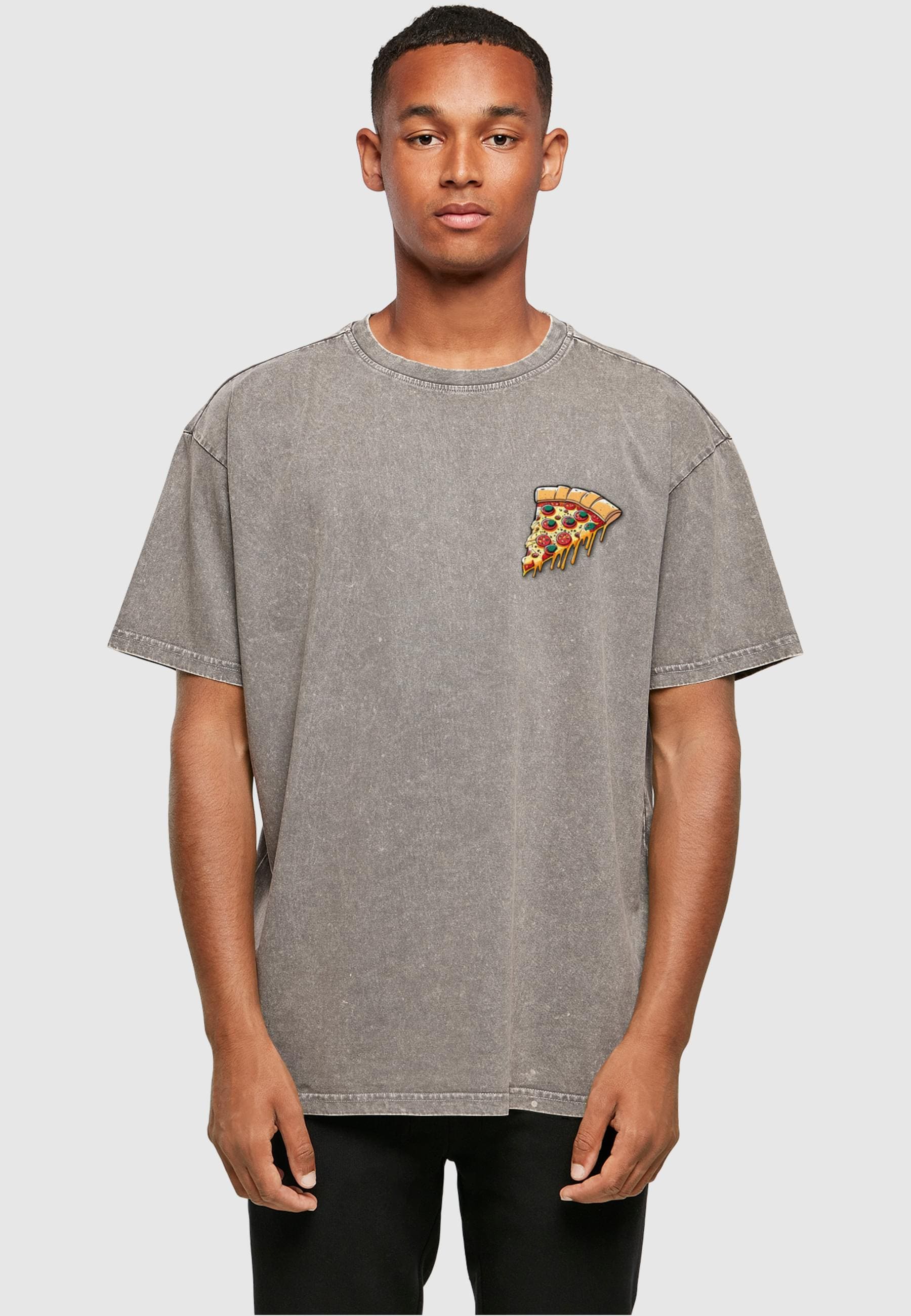 Merchcode T-Shirt »Merchcode Herren Pizza Comic Acid Washed Oversized Tee«, (1 tlg.)