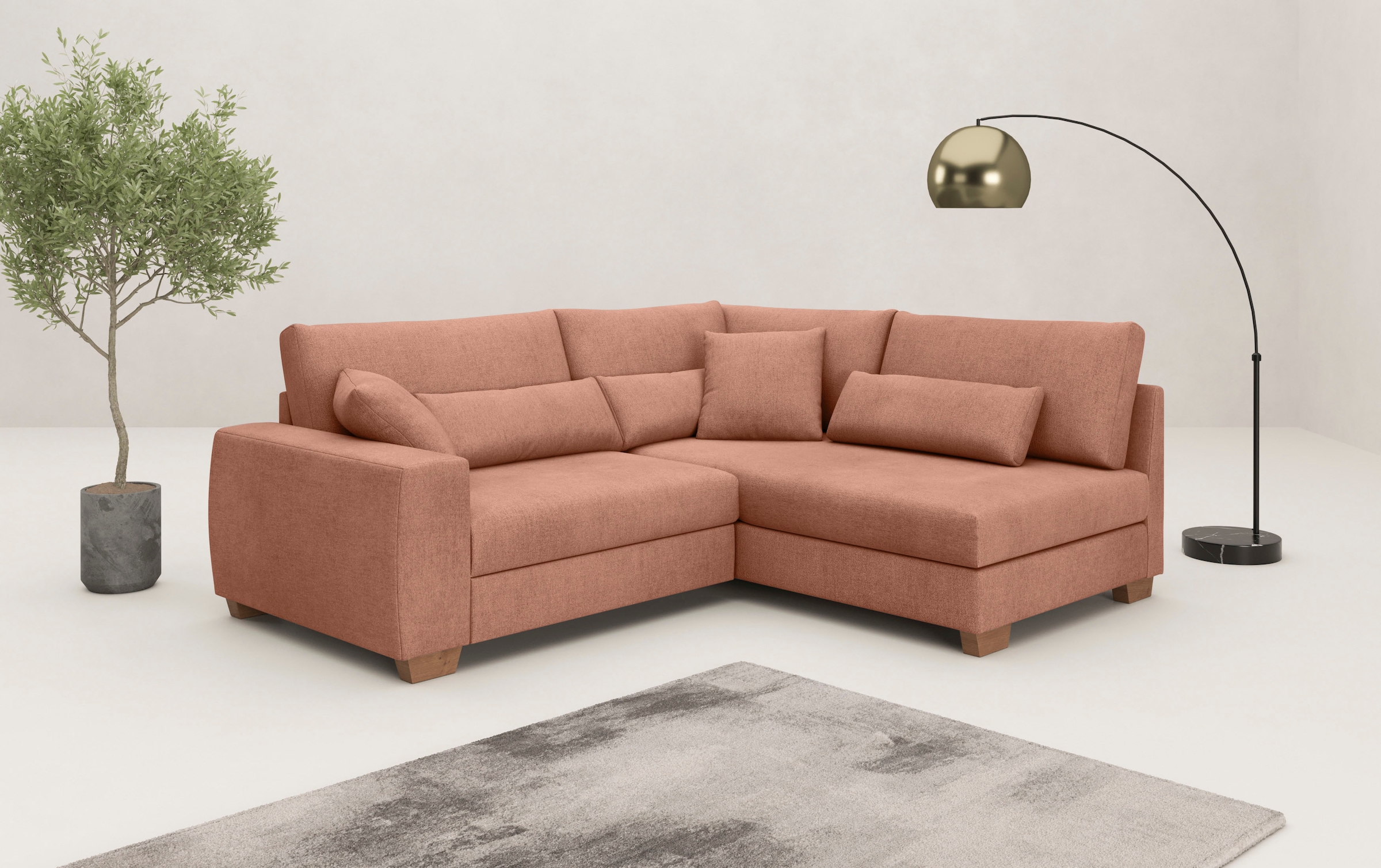Mr. Couch Ecksofa "Helena L-Form, bis 140 kg belastbar", mit Taschenfederke günstig online kaufen