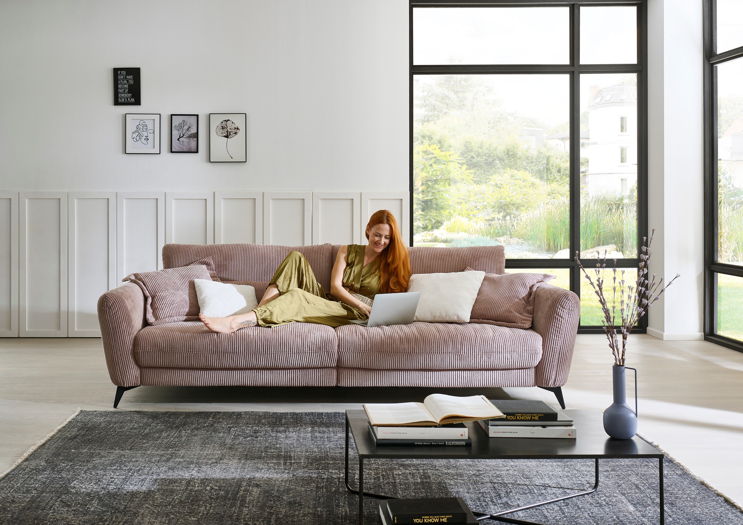 Die PlanBar Big-Sofa »MP-IN23149«, Kaltschaumpolsterung mit SoftSitz, Lose Rückenkissen