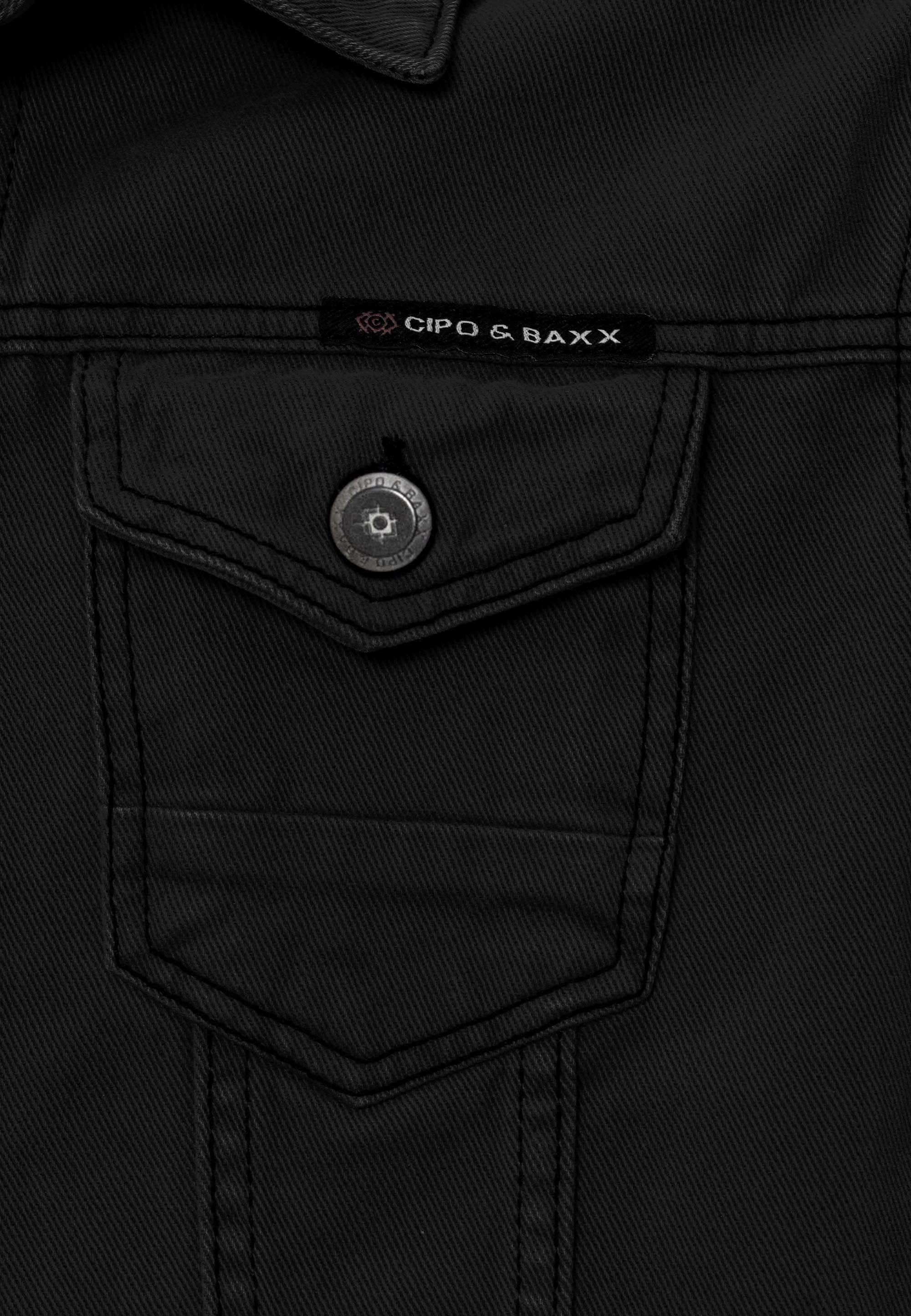 Cipo & Baxx Jeansjacke, mit aufgesetzten Brusttaschen