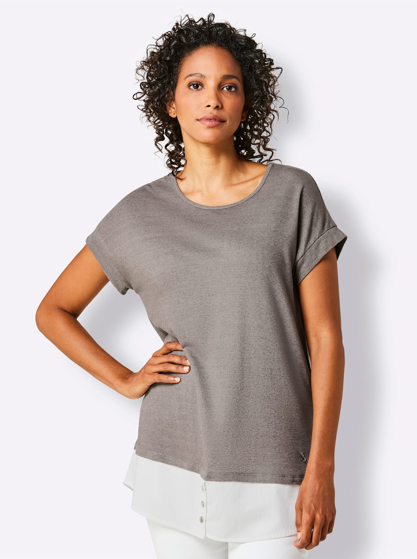 CREATION L PREMIUM 2-in-1-Shirt "Leinen-Viskose-Shirt" 1 Stk. tlg. günstig online kaufen