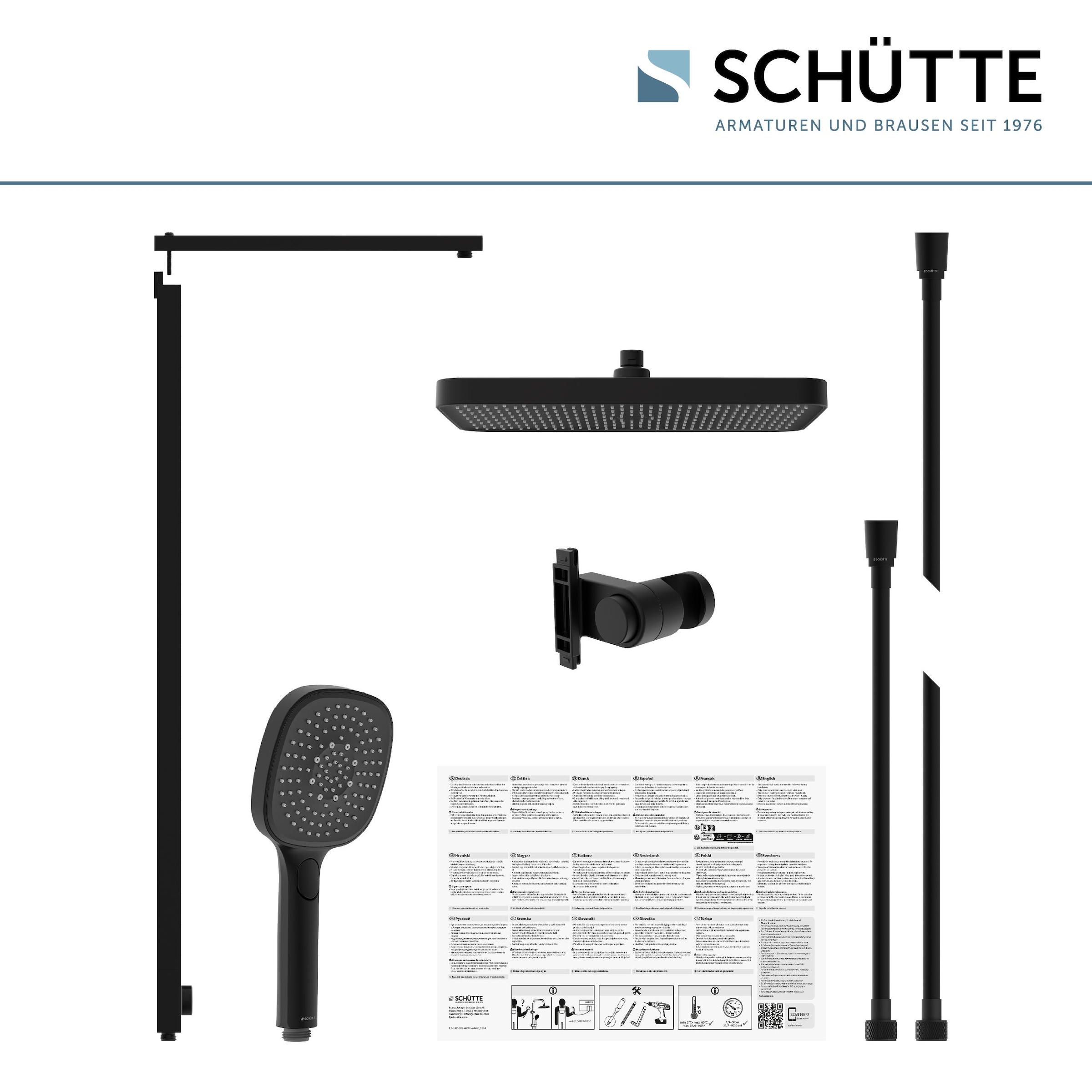 Schütte Brausegarnitur »LA PALMA«, (Komplett-Set), Regendusche, mit Antikalk-Beschichtung, wassersparend