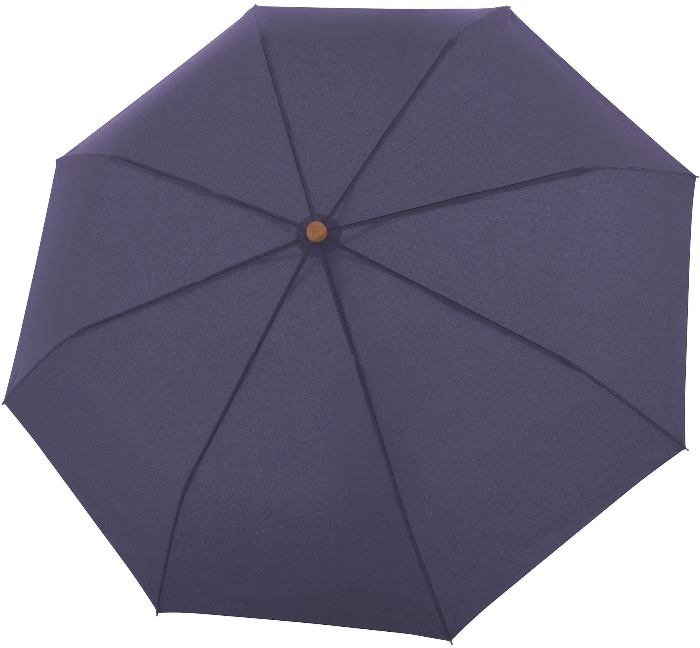 bestellen Magic purple«, Taschenregenschirm Material uni, doppler® mit recyceltem perfect | Wald Griff aus online »nature schützt FSC®- aus BAUR - weltweit