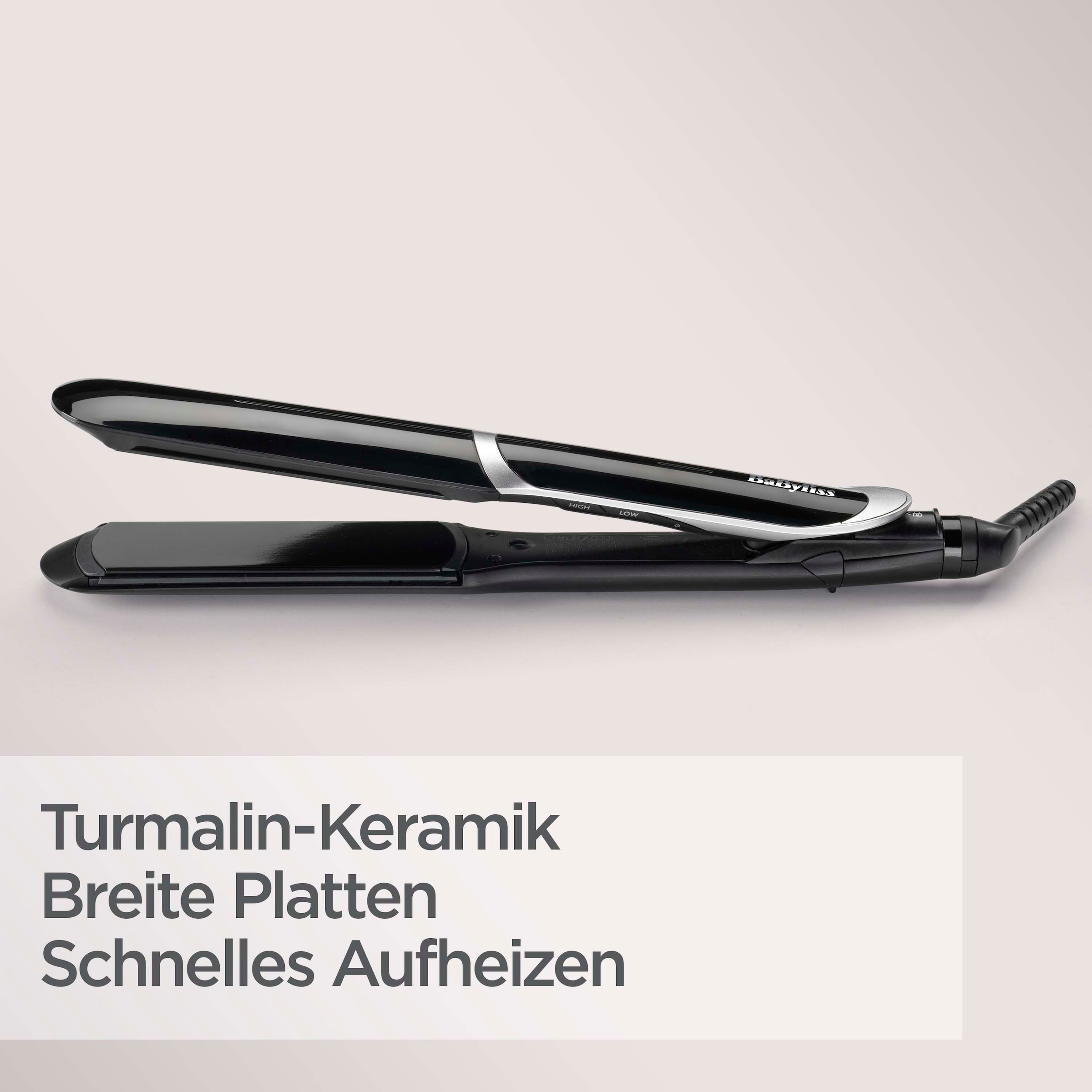BaByliss Glätteisen »BaByliss Sleek Control Wide Glätteisen extra breit, Keramik, ST397E« Ionen-Technologie, 6 Temperaturstufen 140–235 °C, abnehmbarer Kamm