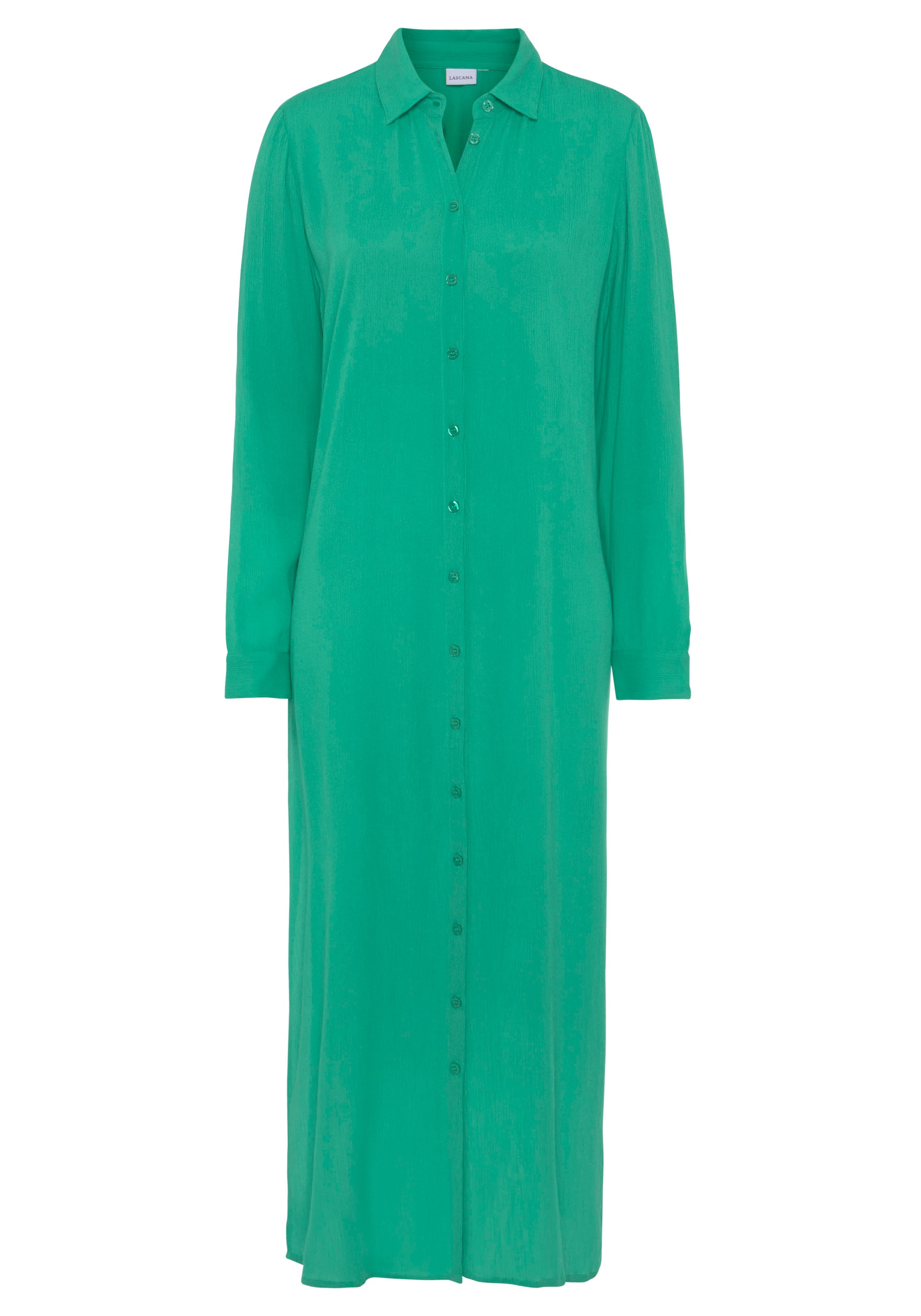 LASCANA Hemdblusenkleid "Cover-Up", Cover-Up, gekreppte Viskose, Maxikleid günstig online kaufen