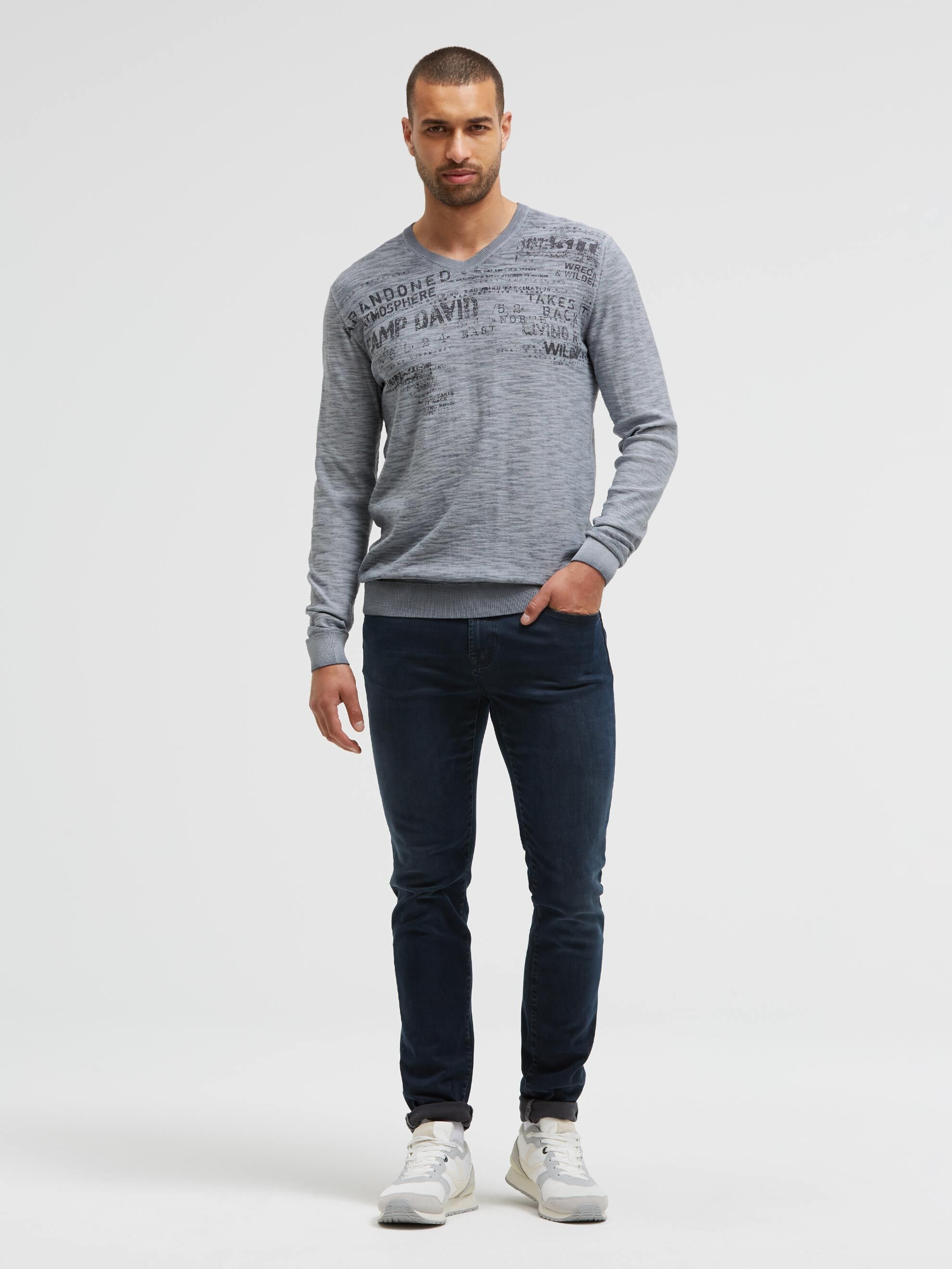 CAMP DAVID V-Ausschnitt-Pullover mit V-Ausschnitt