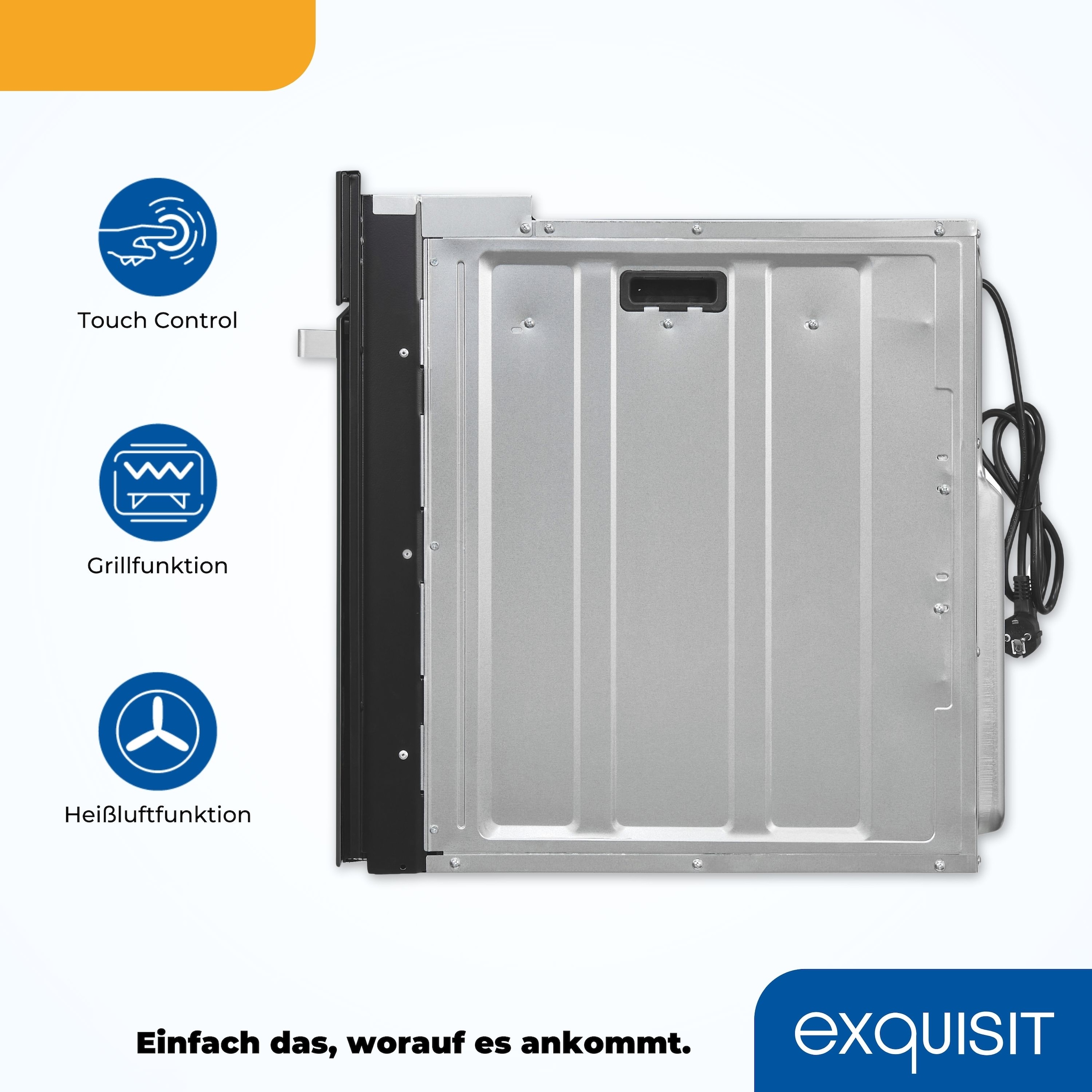 exquisit Backofen  »EBE76-9-H-020 schwarz«, mit 1-fach-Teleskopauszug