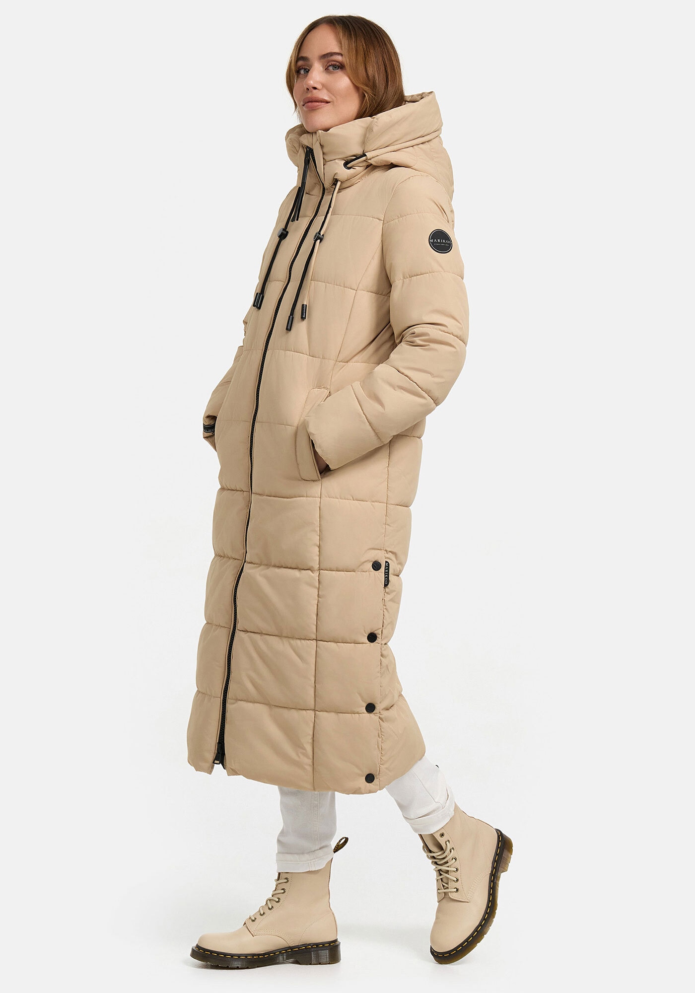 Marikoo Winterjacke »Nadeshikoo XIV«, extra langer Winter Mantel gesteppt