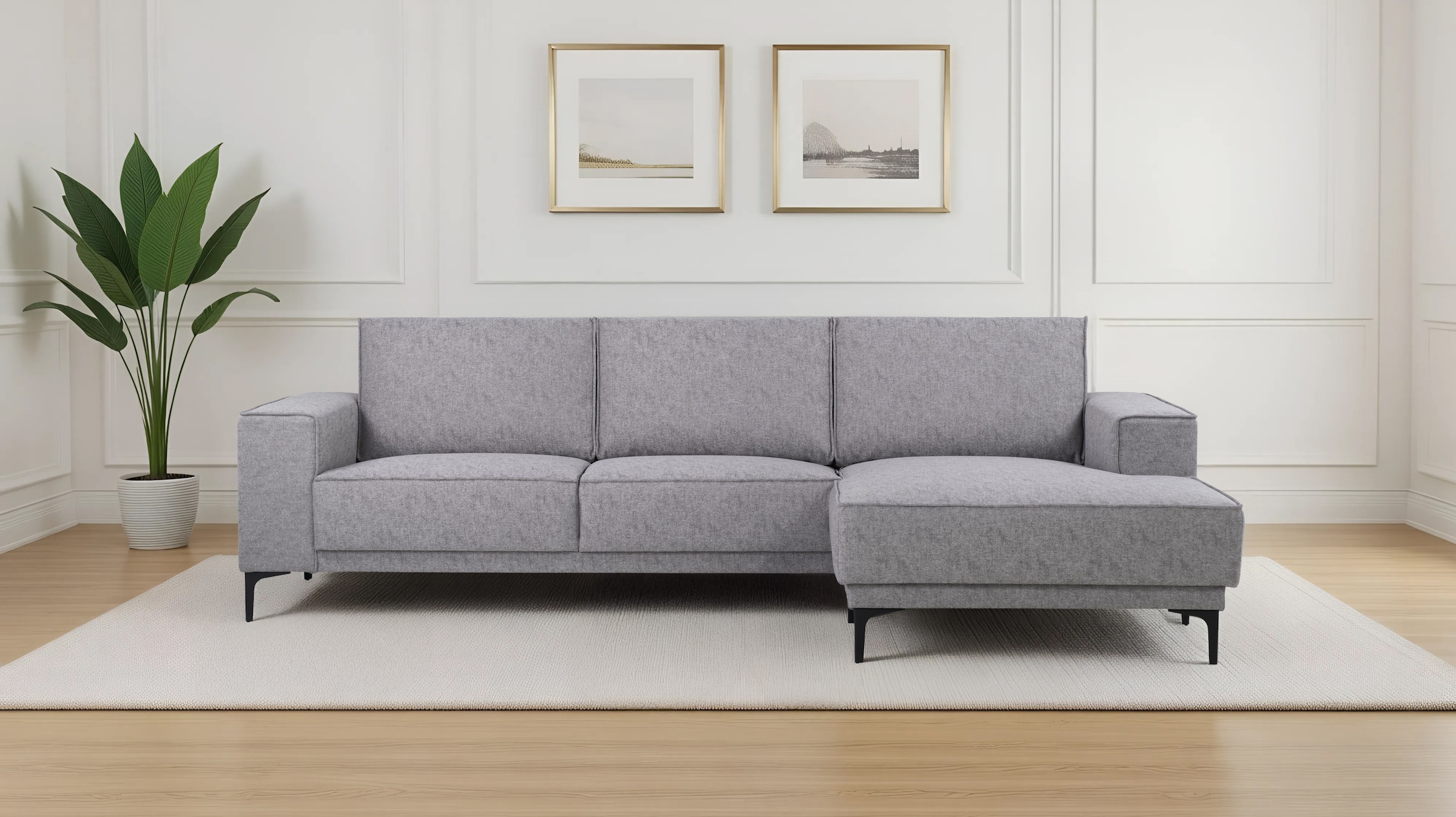 OTTO home Ecksofa "Polsterecke Oland, Struktur, Flachgewebe, Luxus-Microfas günstig online kaufen