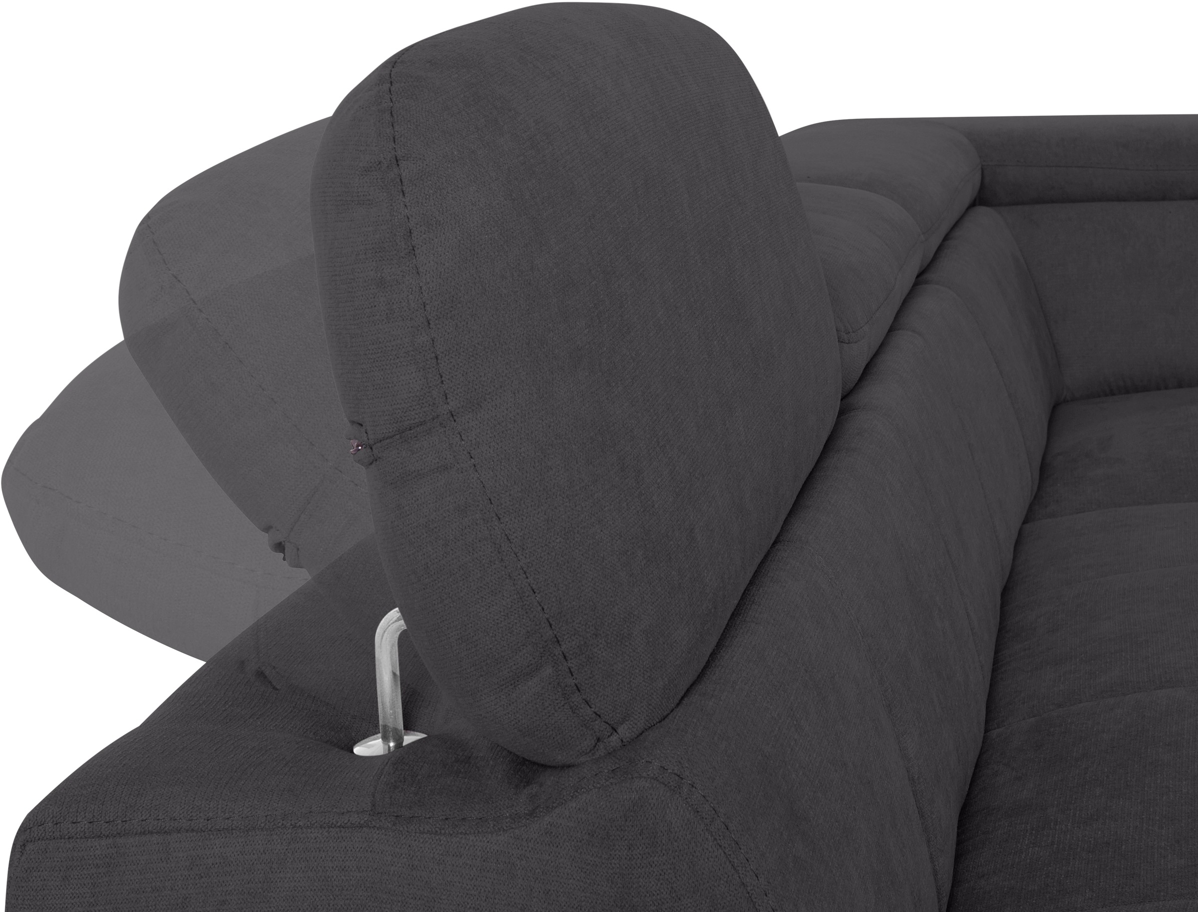 COTTA Ecksofa »Chef L-Form«, mit Kopfteilverstellung, edle Metallkufen, wahlweise mit Bettfunktion