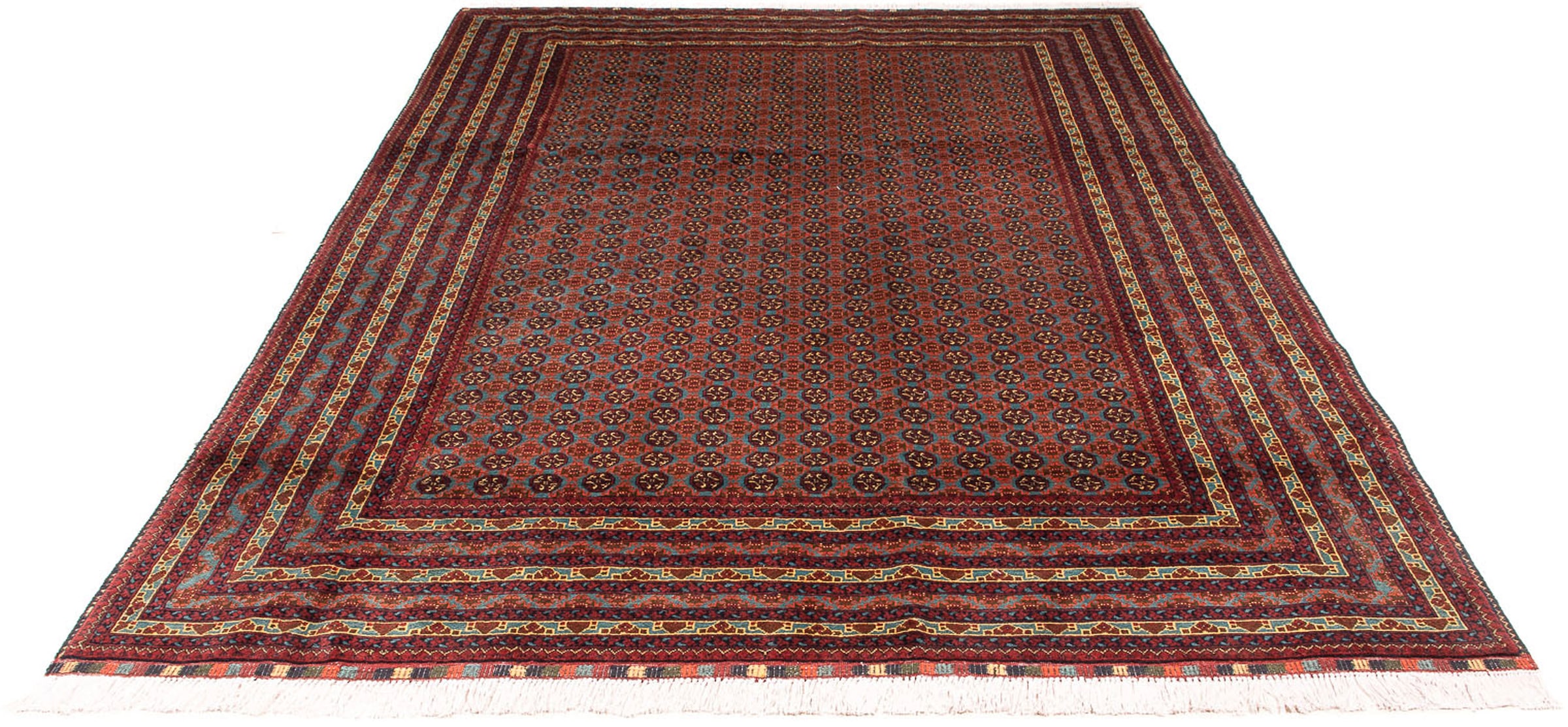 Orientteppich »Afghan - Buchara - 304 x 200 cm - dunkelrot«, rechteckig, 7 mm Höhe,...