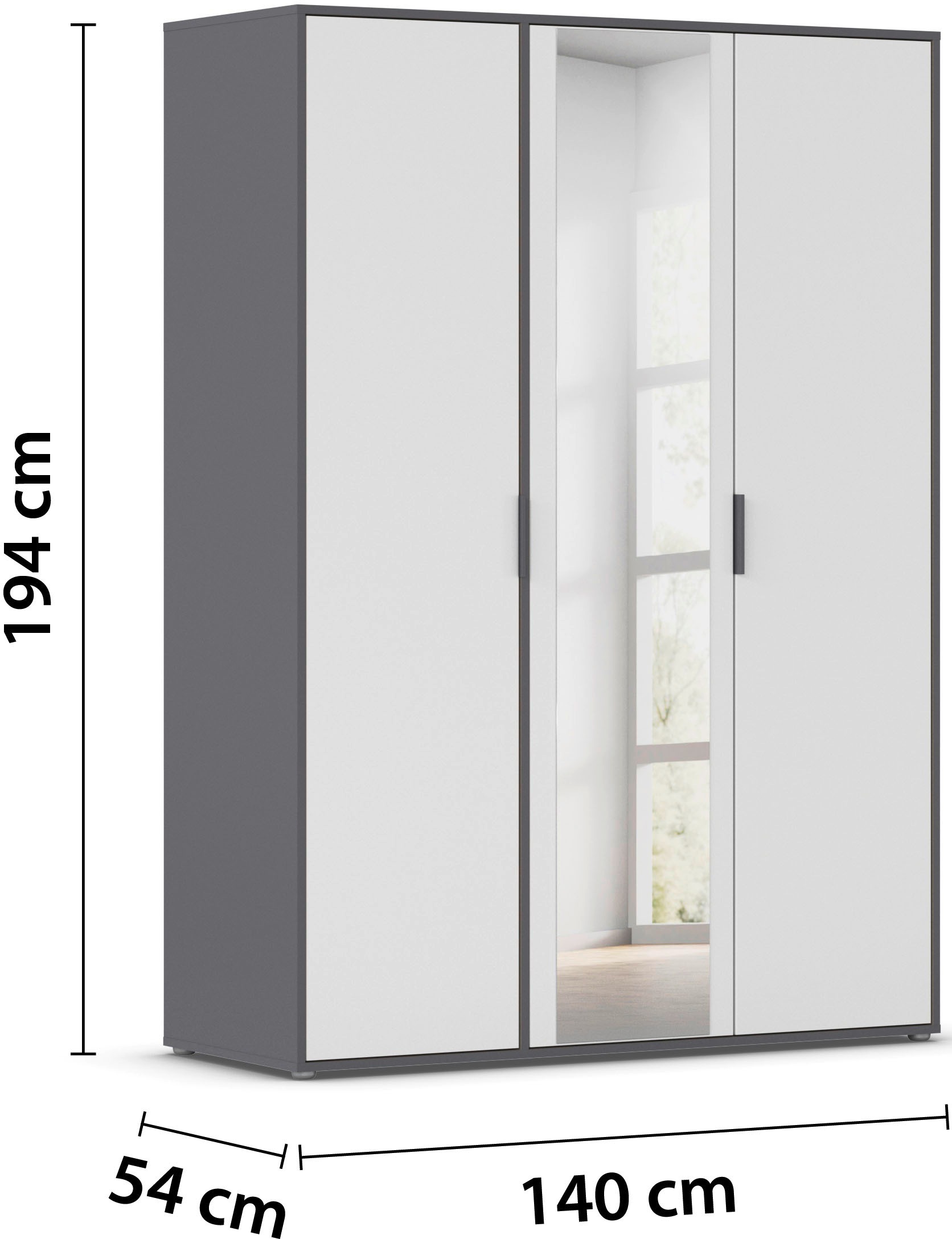 INOSIGN BY RAUCH Kleiderschrank »Schrank Garderobe Schlafzimmer Stauraum PAULLY TOPSELLER Wäscheschrank«, (mit 3 unterschiedlichen Griff-Varianten) 3 Griffvarianten MADE IN GERMANY