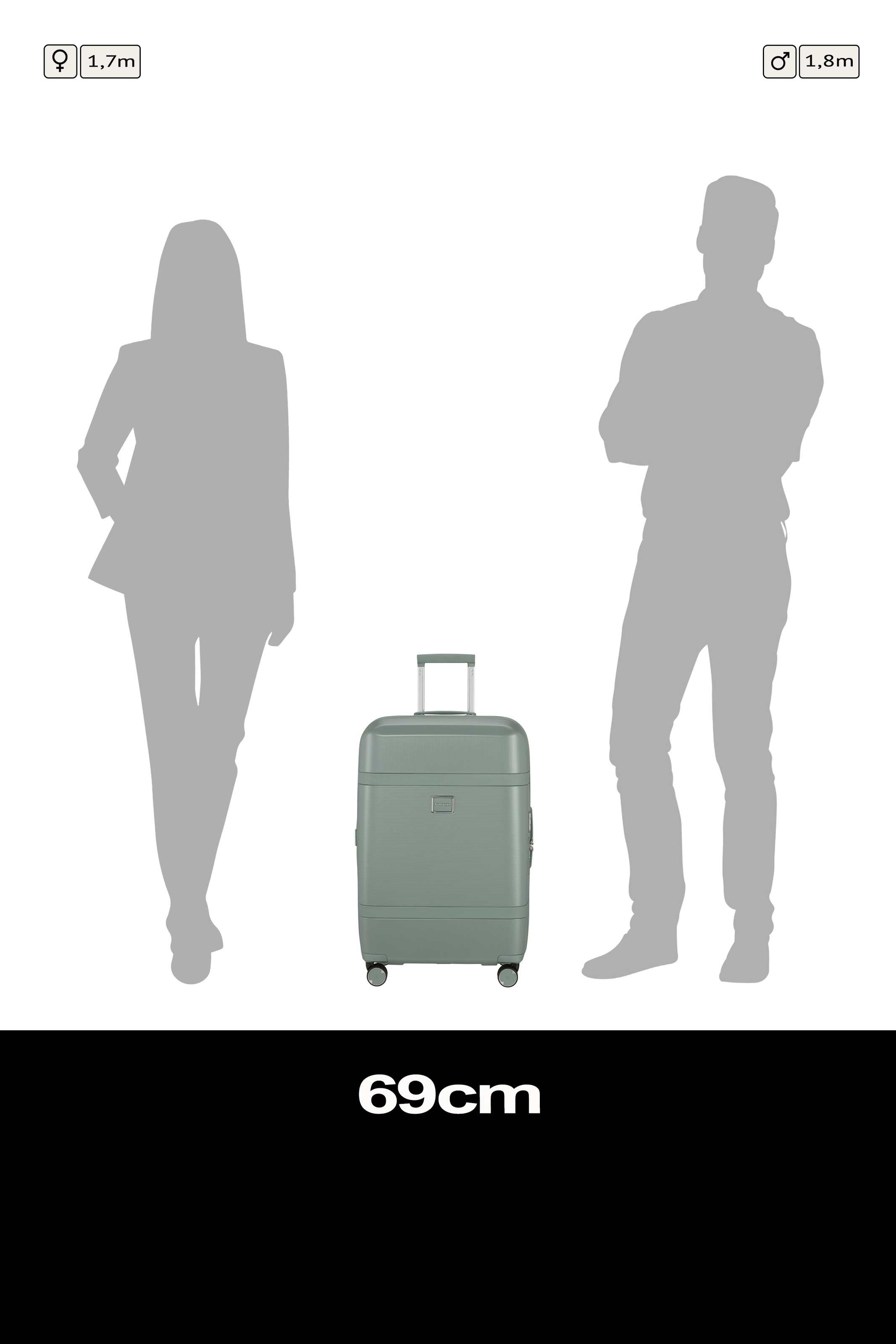 Samsonite Hartschalen-Trolley "IMAGE" 79 l 4 Rollen mit Teleskopgriff und Soft-Touch-Tragegriff, mit Premium-Nassbeutel
