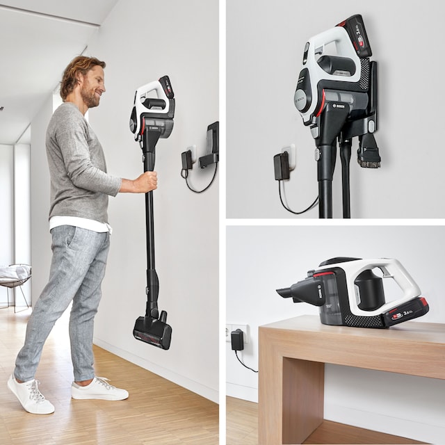 BOSCH Akku-Stielstaubsauger »BKS8214W Unlimited Serie | 8 Gen2«, 45 Min  Laufzeit, inkl. XXL-Polsterdüse und flexibler Fugendüse per Rechnung | BAUR