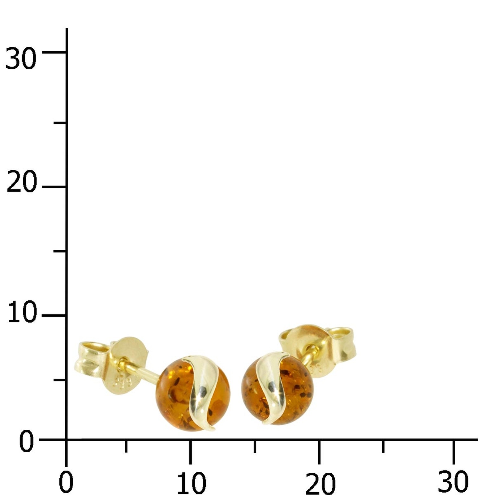 OSTSEE-SCHMUCK Paar Ohrstecker »- Stina - Gold 333/000 - Bernstein«