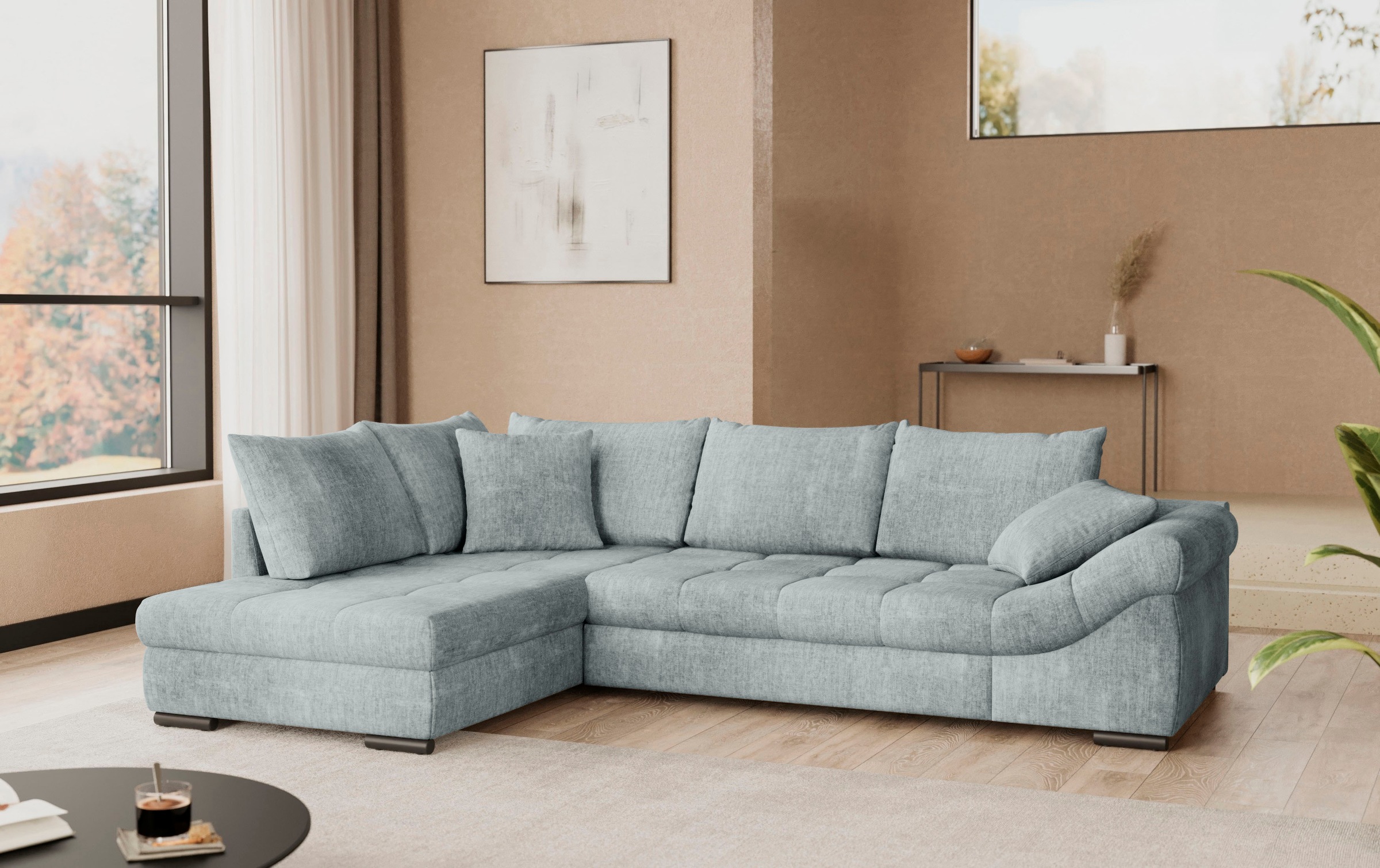 Mr. Couch Ecksofa »Allegro, L-Form«, mit Hochschläfer-Bettauszug, wahlweise mit Kaltschaum