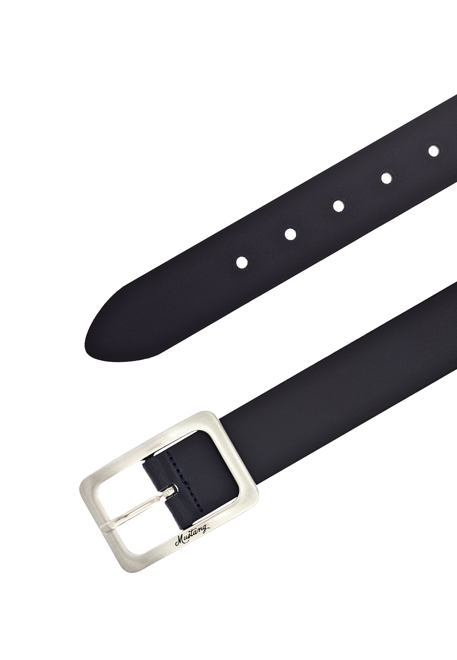 MUSTANG Ledergürtel, Eckige, mattfarbene Schließe, 3,5 cm