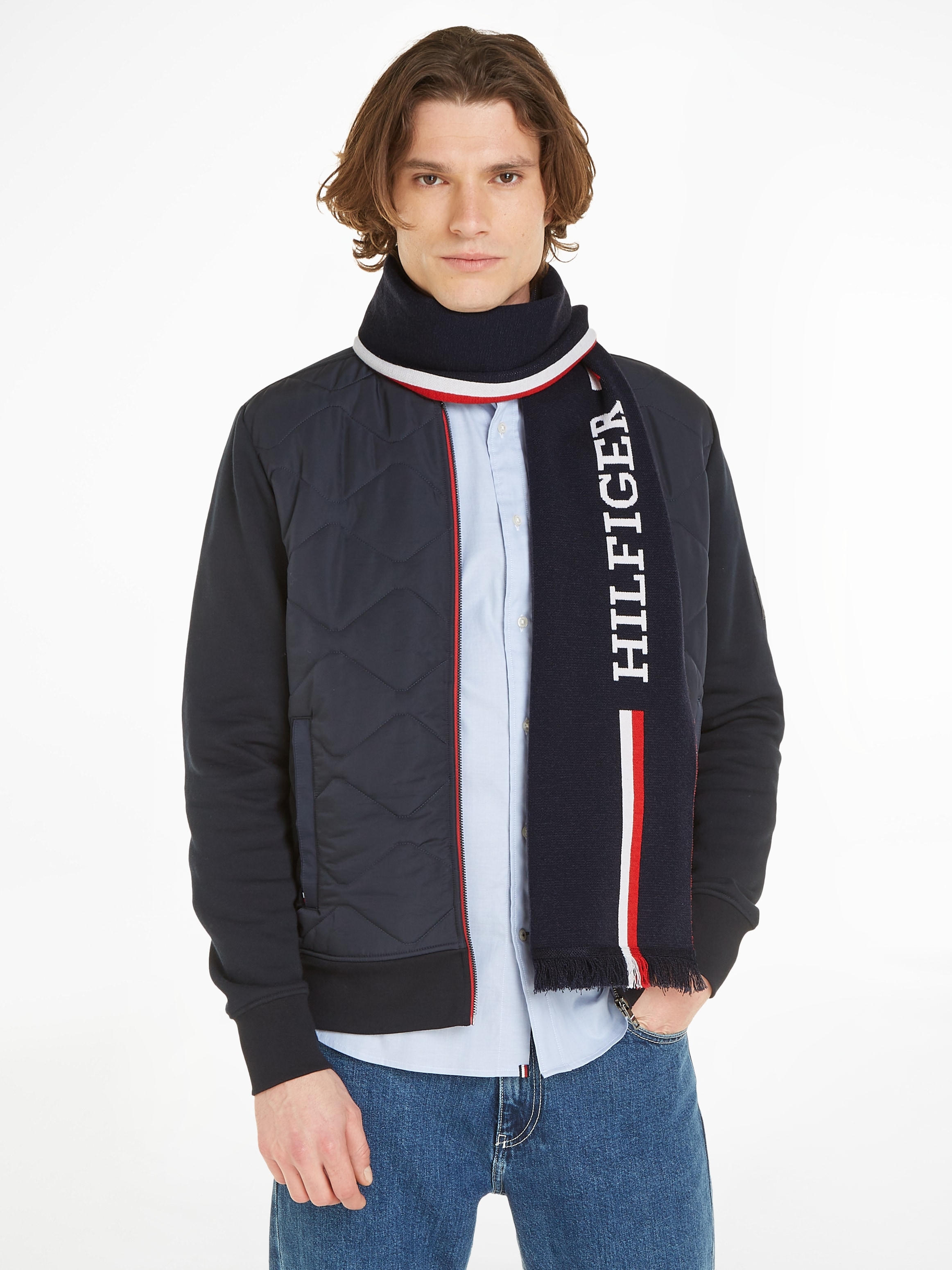 Tommy Hilfiger Modeschal »TH MONOTYPE SCARF«, mit eingearbeitetem  Logoschriftzug bestellen | BAUR