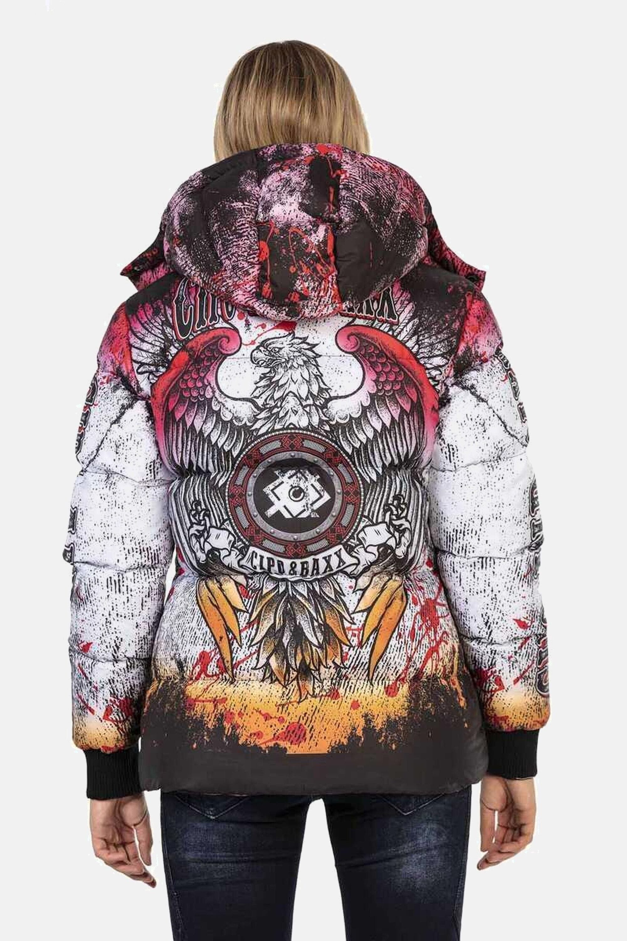 Cipo & Baxx Winterjacke "Jacken", mit Kapuze, mit knalligem Allover-Print, günstig online kaufen