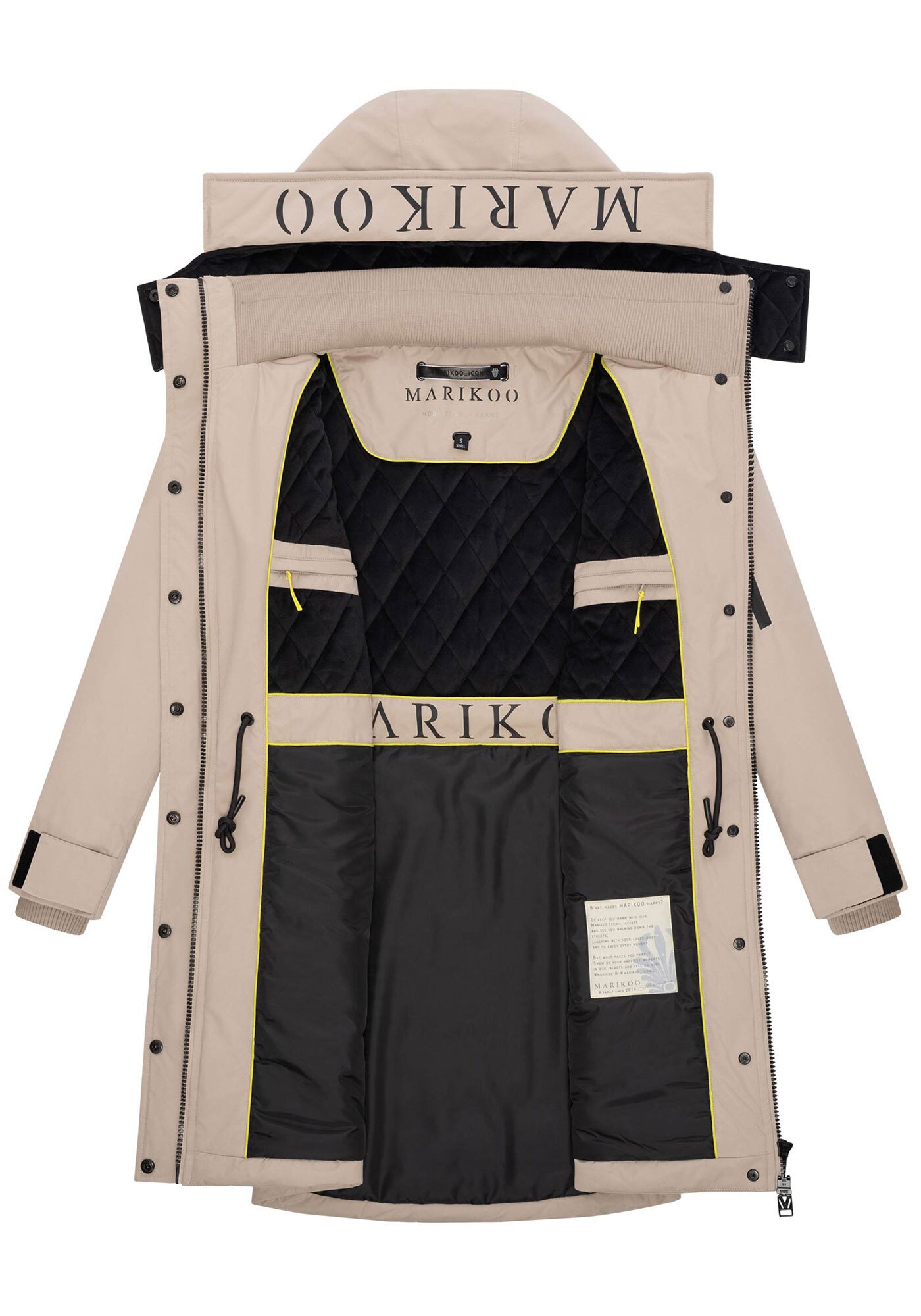 Marikoo Winterjacke »Anoukaa«, langer Parka mit abnehmbarer Kapuze