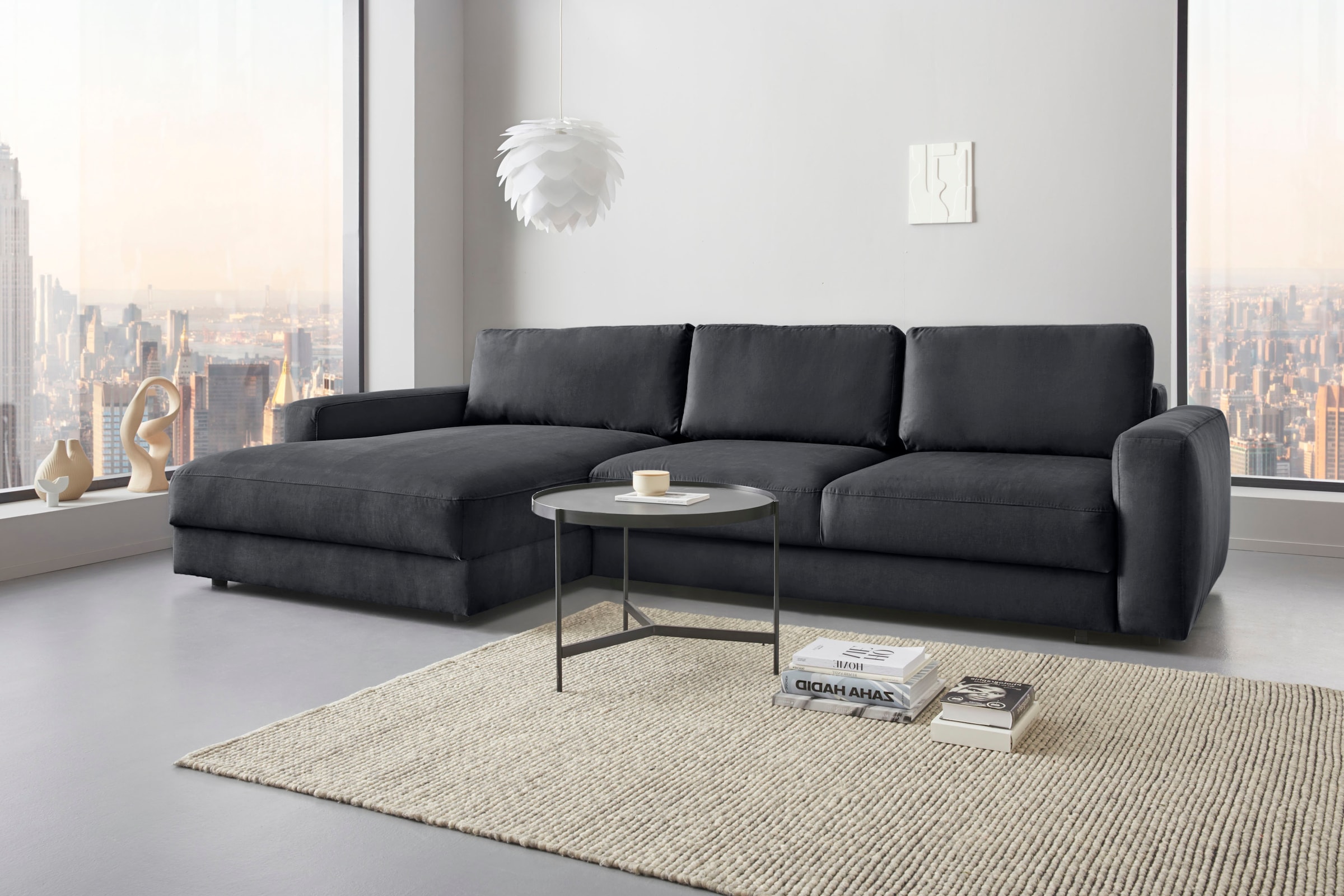 Home affaire Ecksofa "Bloomfield, bequem und elegant, Breite 303cm, L-Form" wahlweise mit Bettfunktion und Bettkasten, Unser Dauertiefpreis
