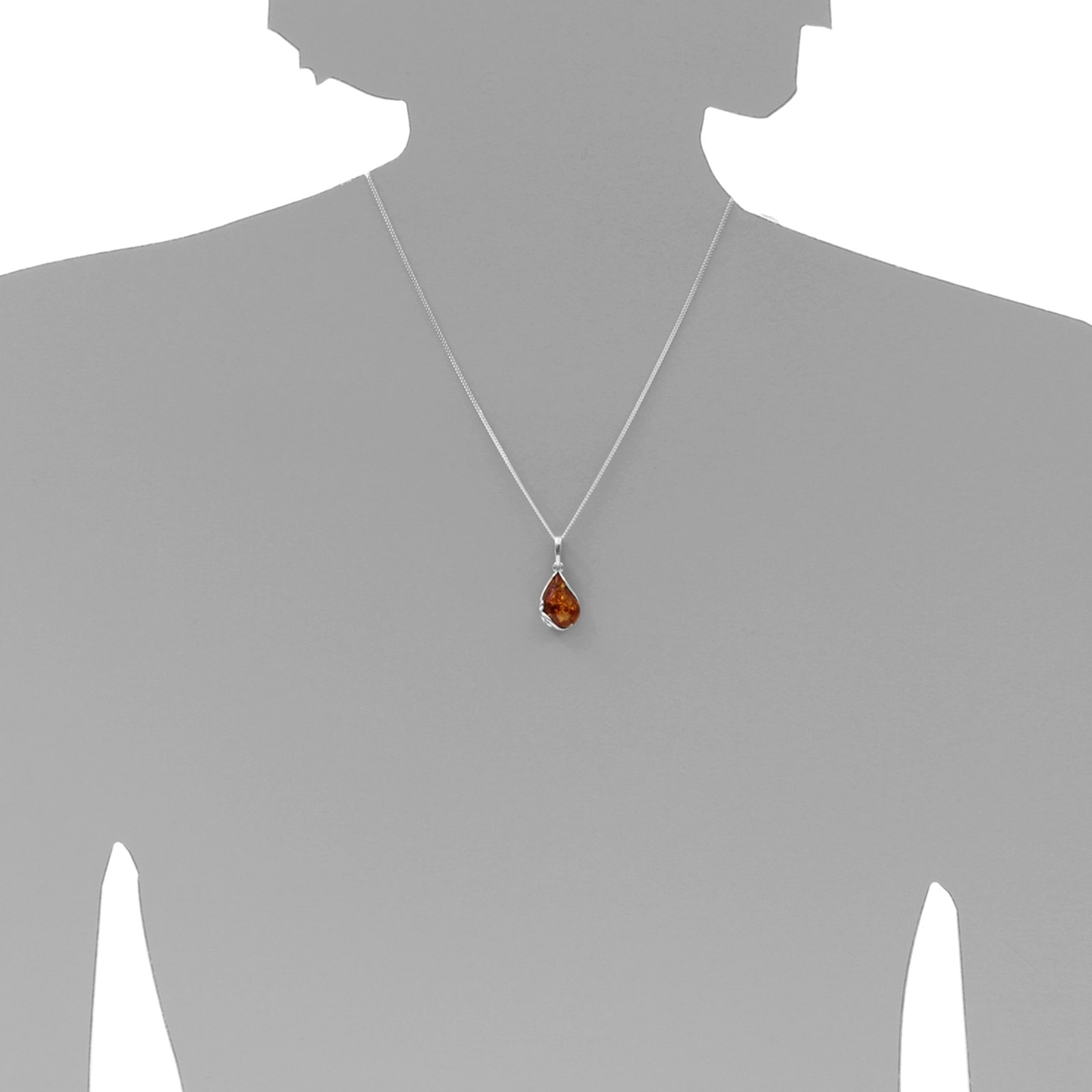 OSTSEE-SCHMUCK Kette mit Anhänger »- Gabi - Silber 925/000 - Bernstein«