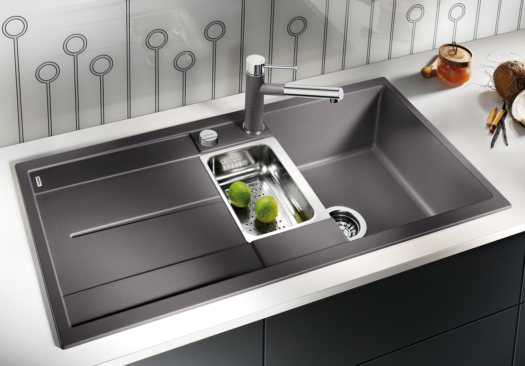 Blanco Granitspüle »METRA 6 S«, aus SILGRANIT®, inkl. Edelstahl Multifunktionsschale