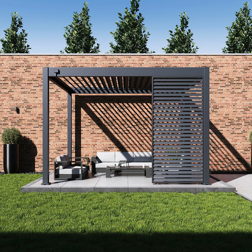 Paragon Pavillonseitenteil »Lamellen Sichtschutz für Pergola Grand Tuscan 10 Grau«