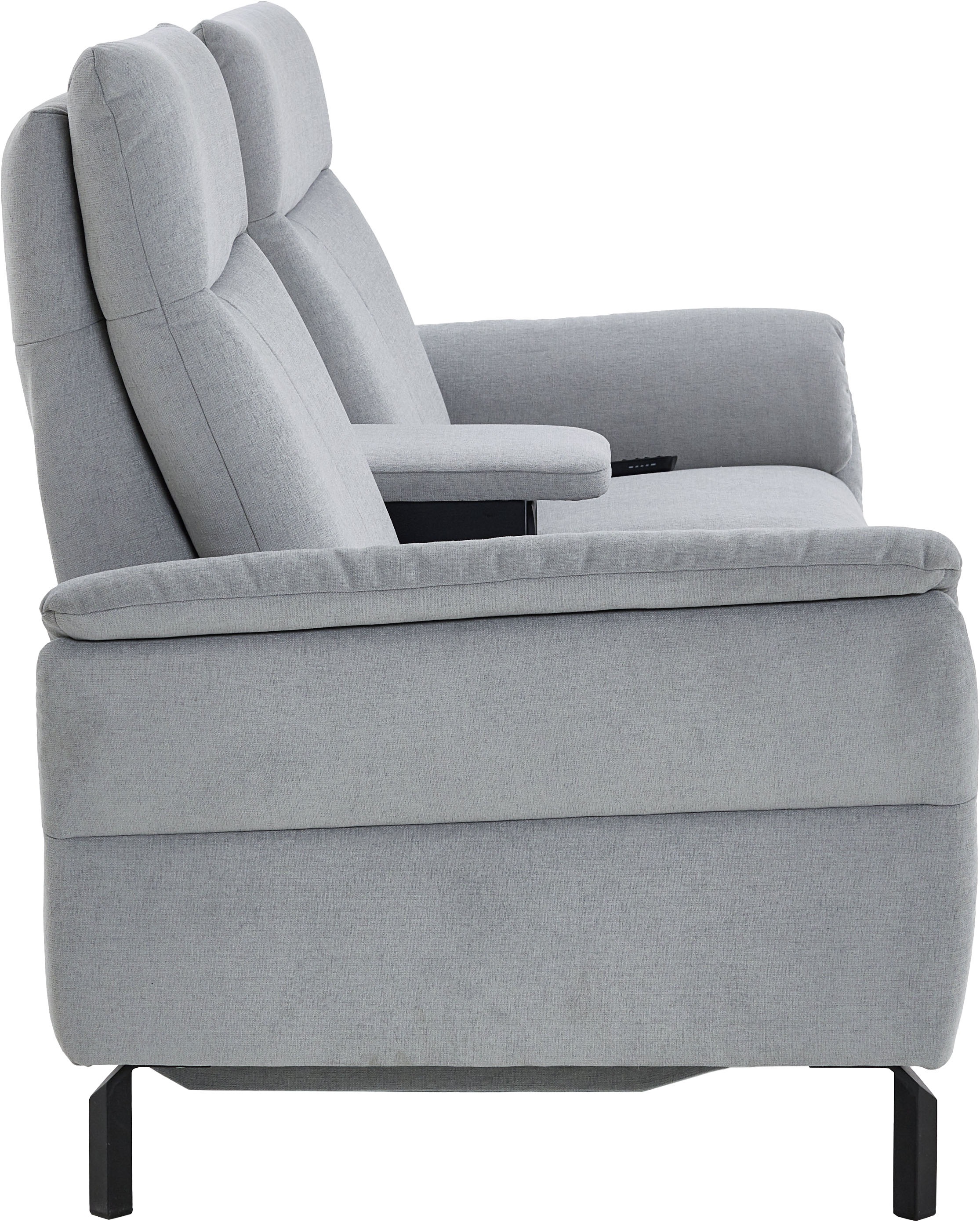 Places of Style 2-Sitzer »Sisto, inklusive 2x Relaxfunktion motorisch mit Herz-Waage-Beschlag«, Zwischenelement mit Tisch, Steckdose & USB-Ladestation