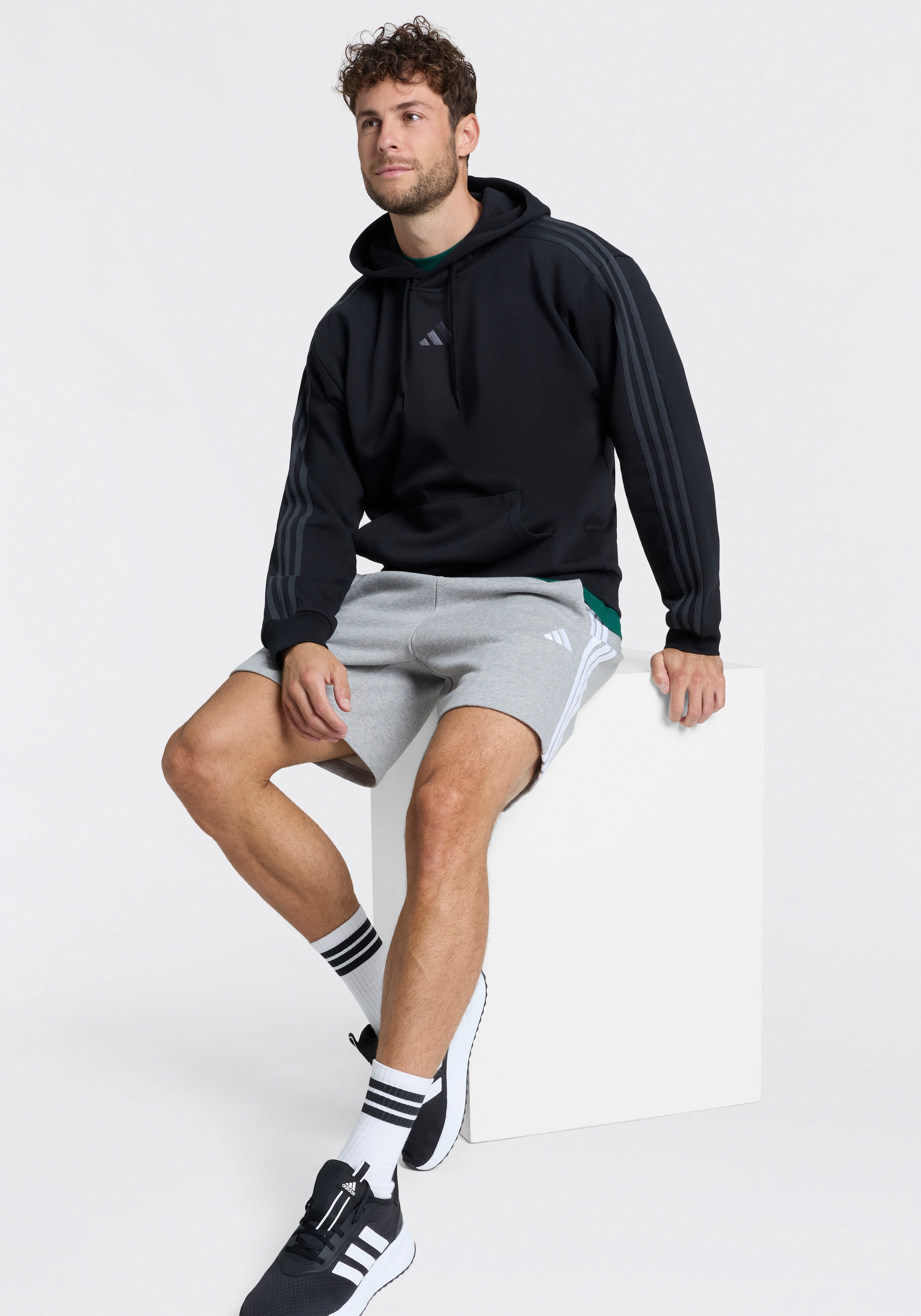 adidas Sportswear »ESSENTIALS 3-STREIFEN FLEECE HOODIE«
