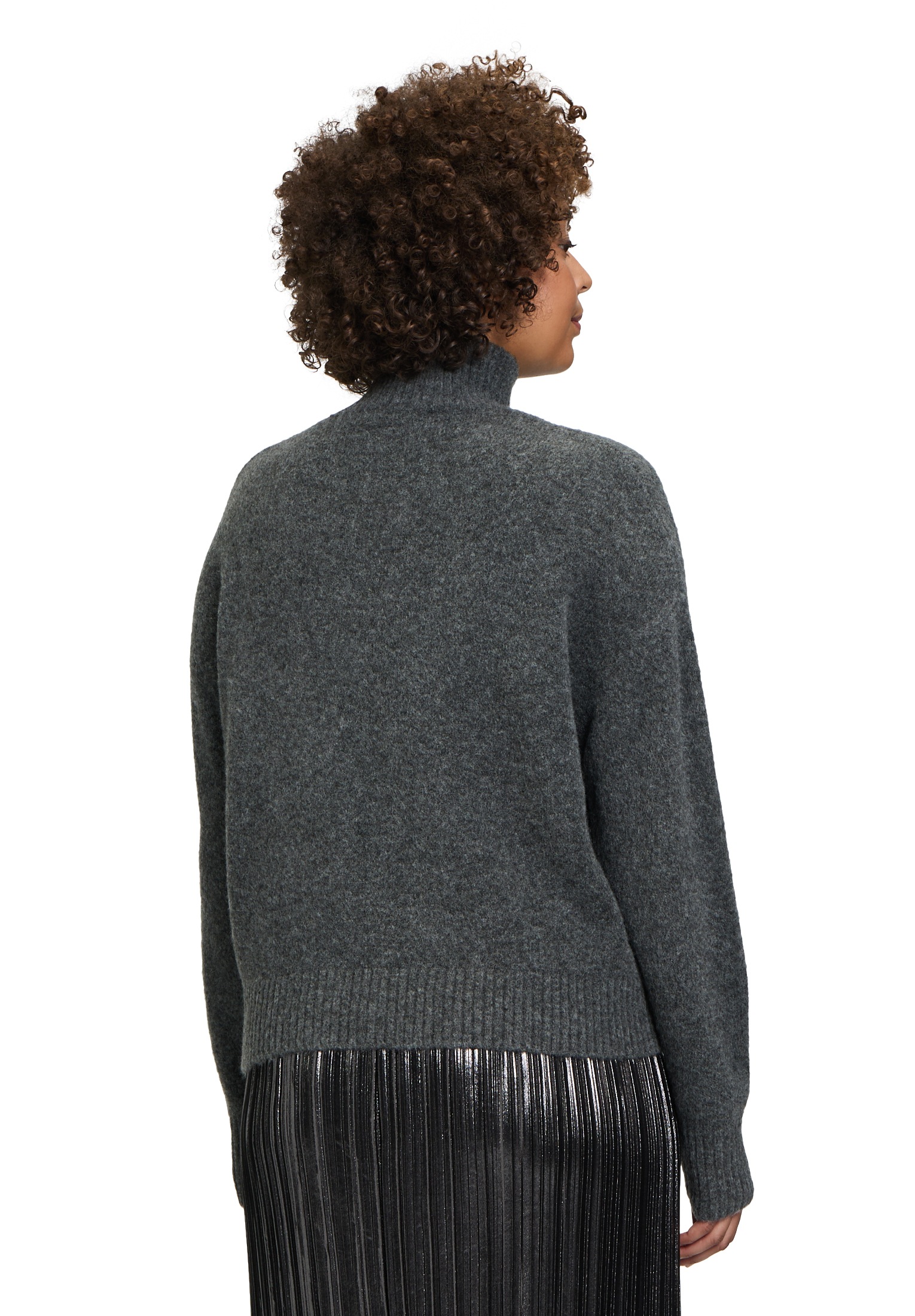 Cartoon Strickpullover »Cartoon Strickpullover mit Stehkragen«, (1 tlg.), Rippbündchen